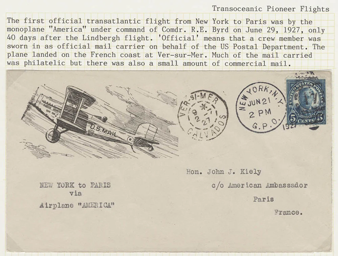 USA 1927 (Jun 29) New York to Paris first official...