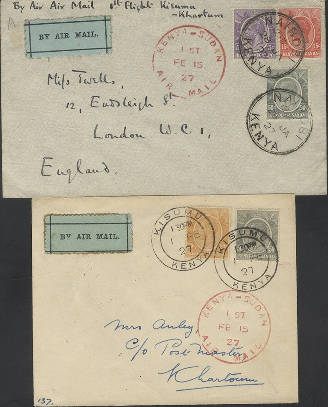 EAST AFRICA 1927 'Gladstone' flight Captain T