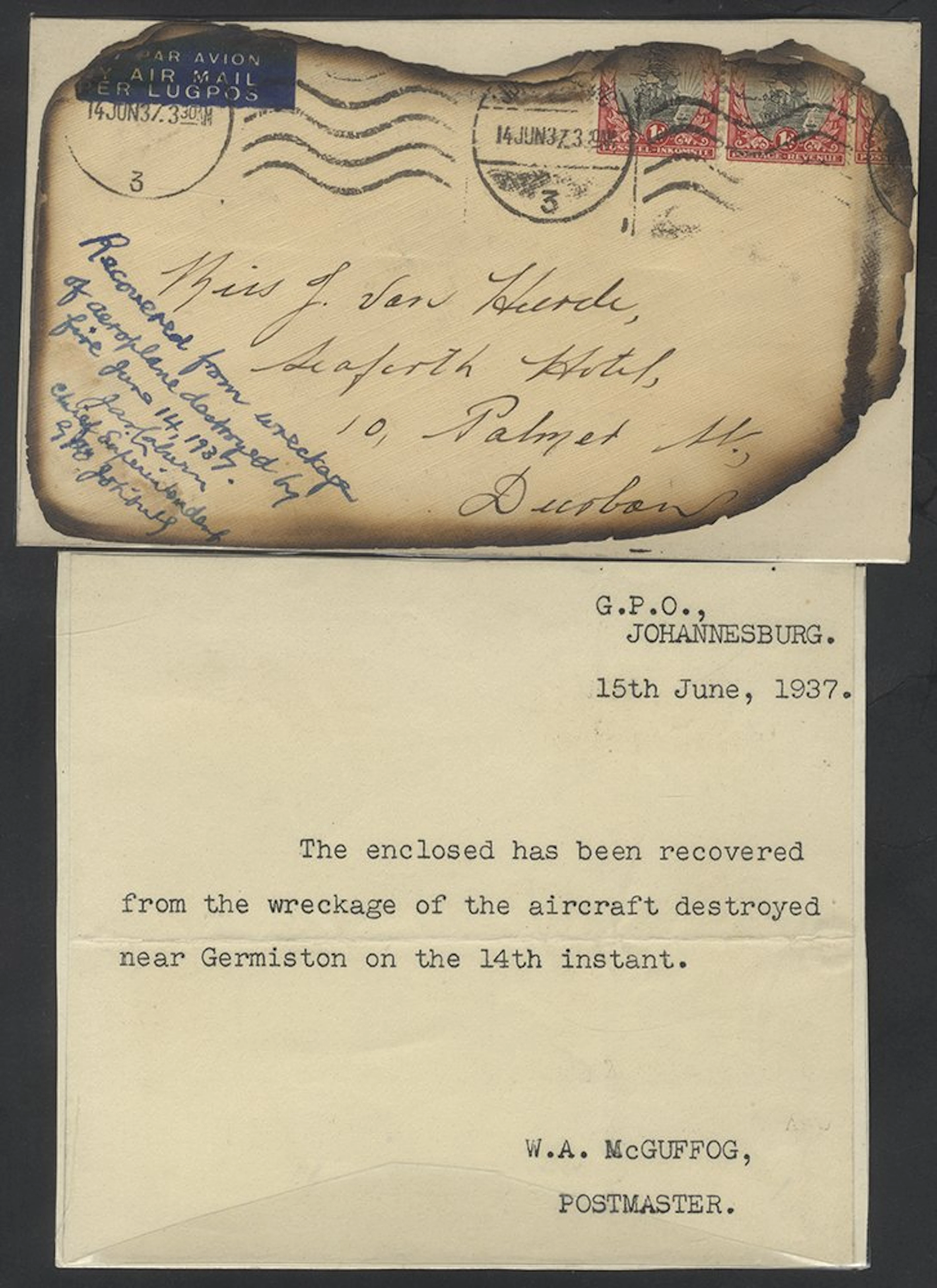 SOUTHERN AFRICA 14th June 1937 the South African Airways...
