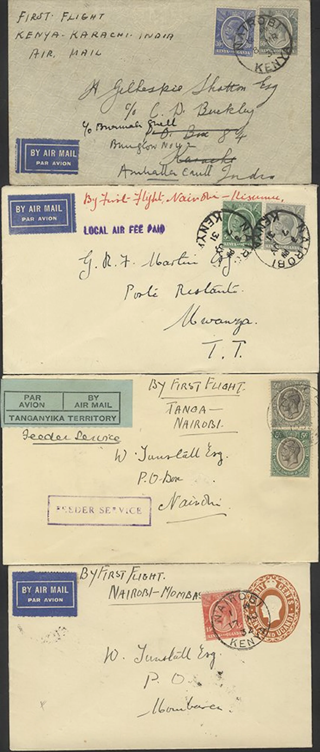 EAST AFRICA 1931-32 Wilson Airways feeder service