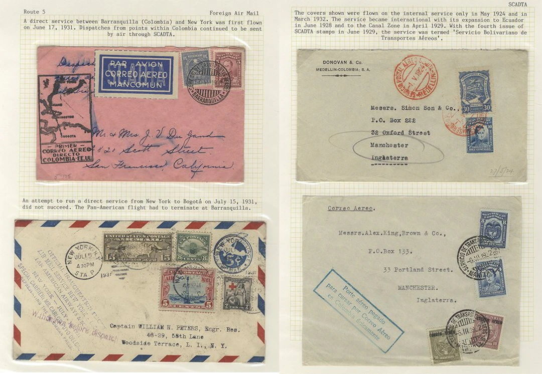 COLOMBIA SCADTA 1923-32 group of covers (9) with 1923...