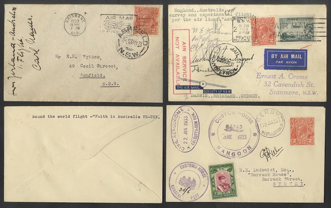 AUSTRALIA 1933 (May 29) Darwin - Brisbane - Sydney Survey...