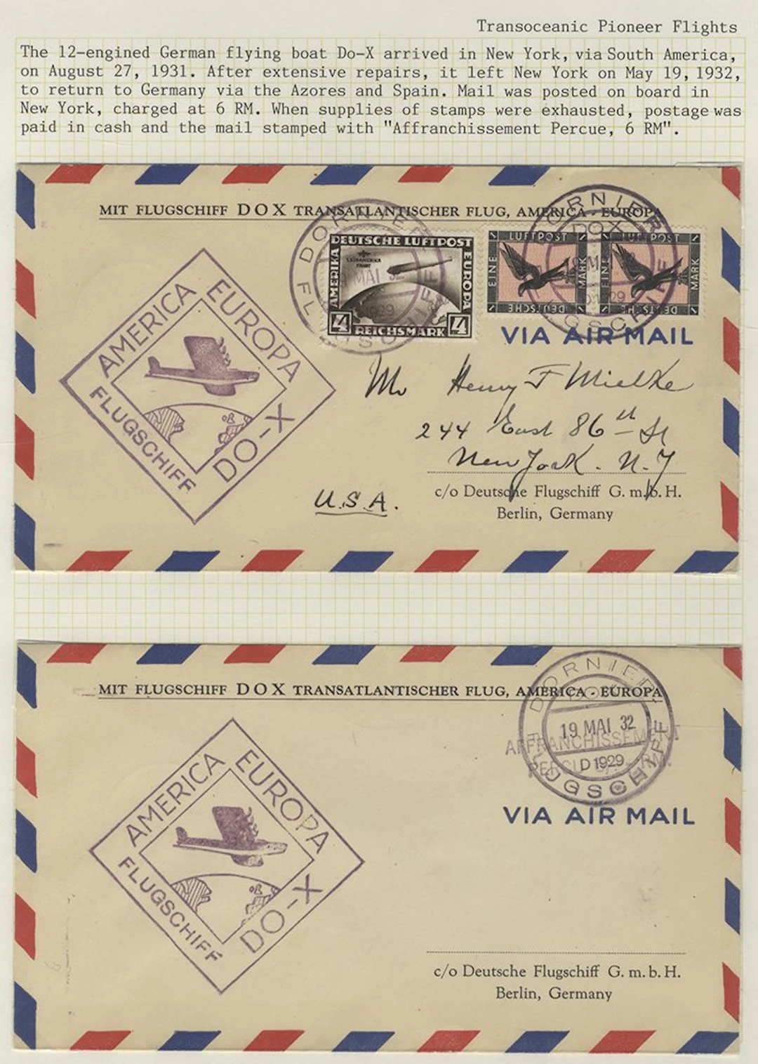 GERMANY 1932 Dornier Flying boat cover to Berlin