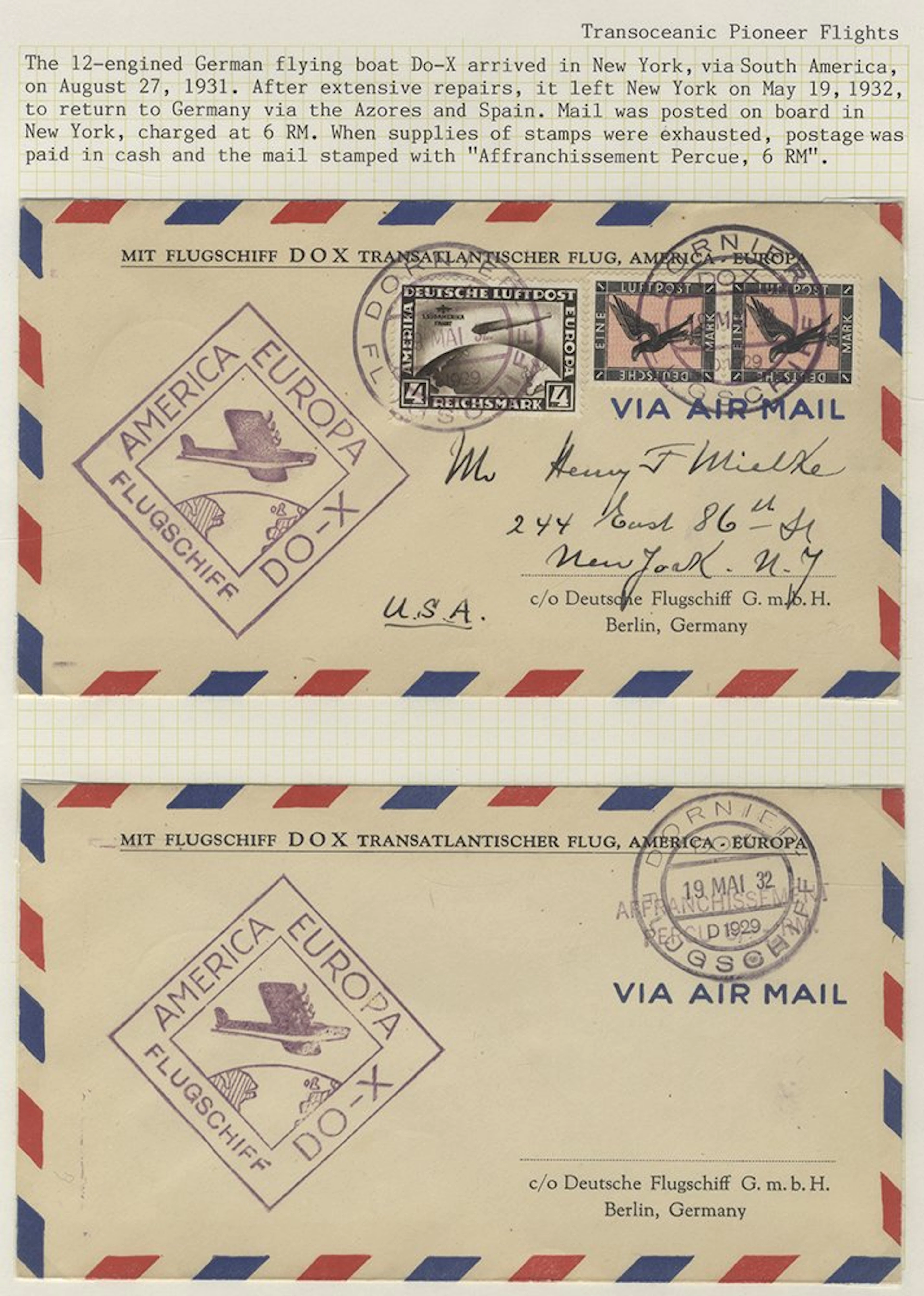 GERMANY 1932 Dornier Flying boat cover to Berlin