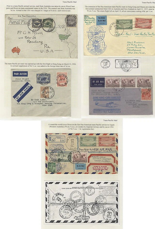 AUSTRALIA 1935-7 Trans-Pacific Mail group of covers (5)...
