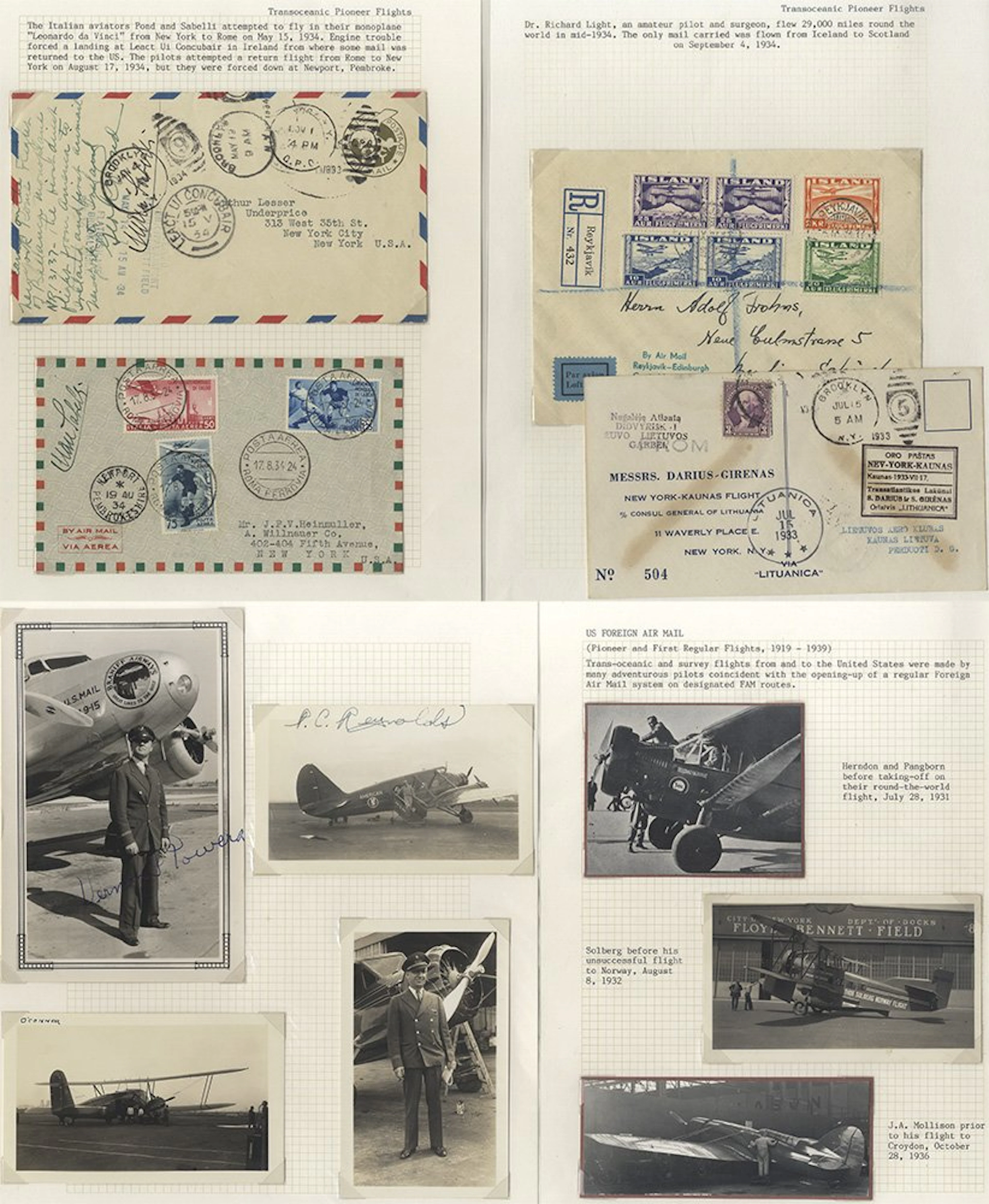 FIRST FLIGHTS group of covers (4) and a small group of photos of pilots