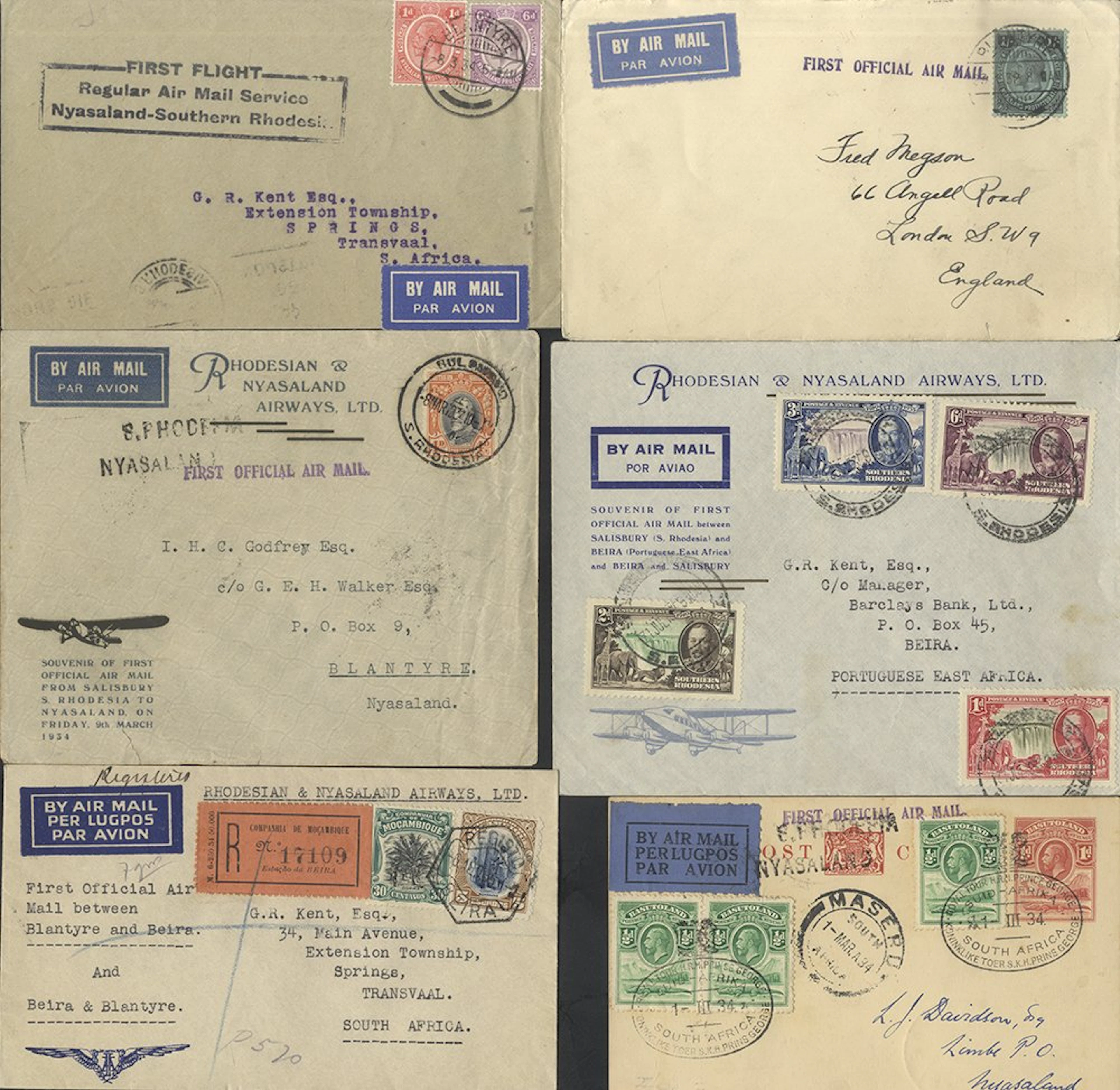 SOUTHERN AFRICA FEEDER SERVICE MAIL 1934 Feeder services...
