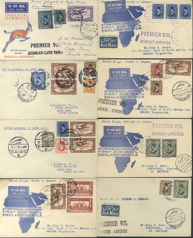 EGYPT eight first flight covers incl