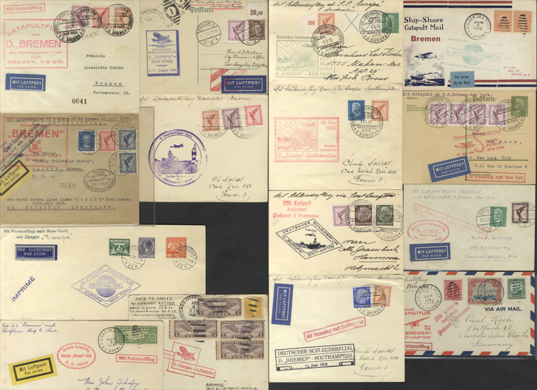 CATAPULT MAIL 1929-33 collection of covers or cards (45)...
