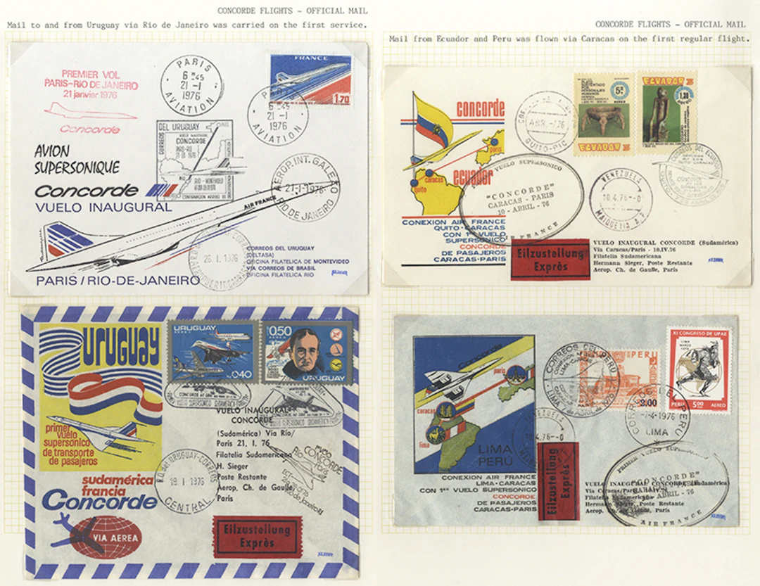 CONCORDE COVERS 1973-79 group of commem covers (17) written up on leaves