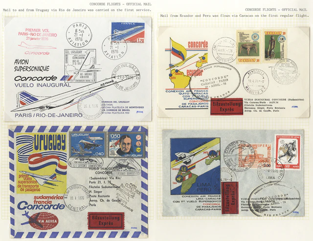 CONCORDE COVERS 1973-79 group of commem covers (17) written up on leaves