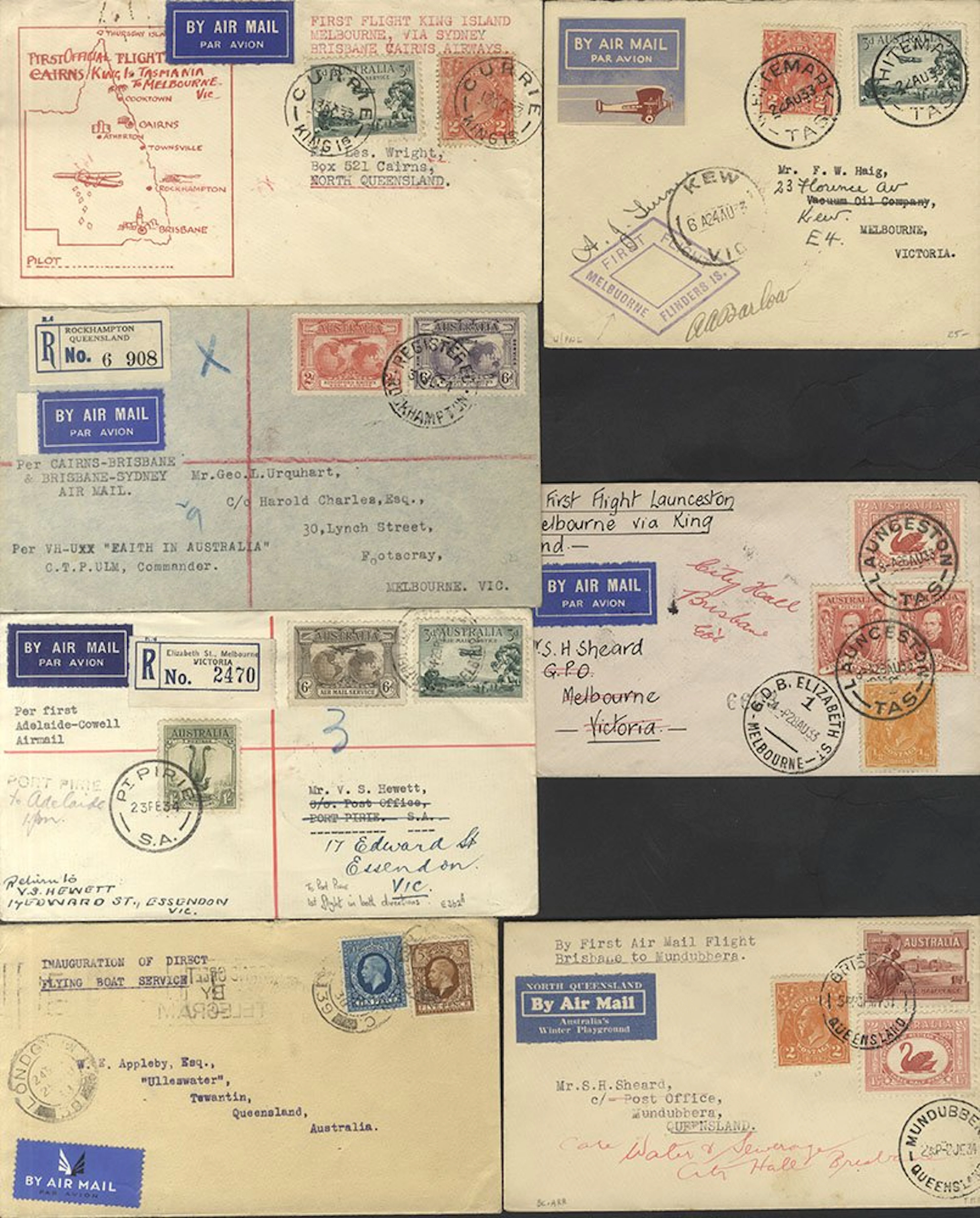 AUSTRALIA collection with 70 or so airmail covers in an...
