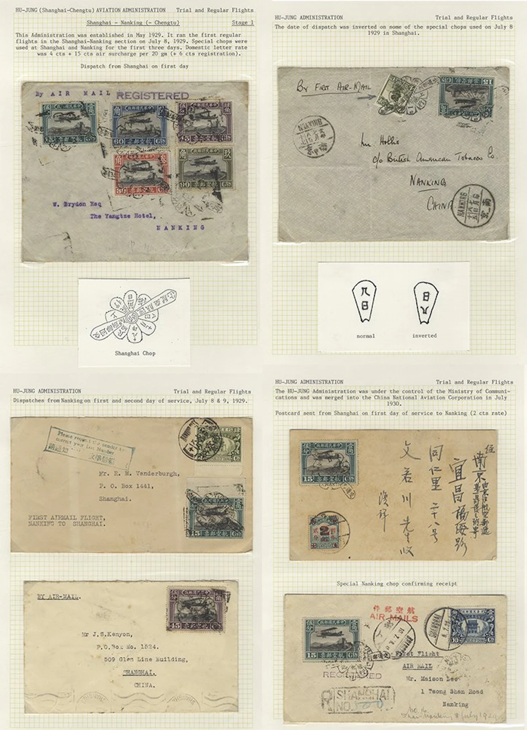 CHINA 1929-30 group of Hu-Jung Aviation Administration...