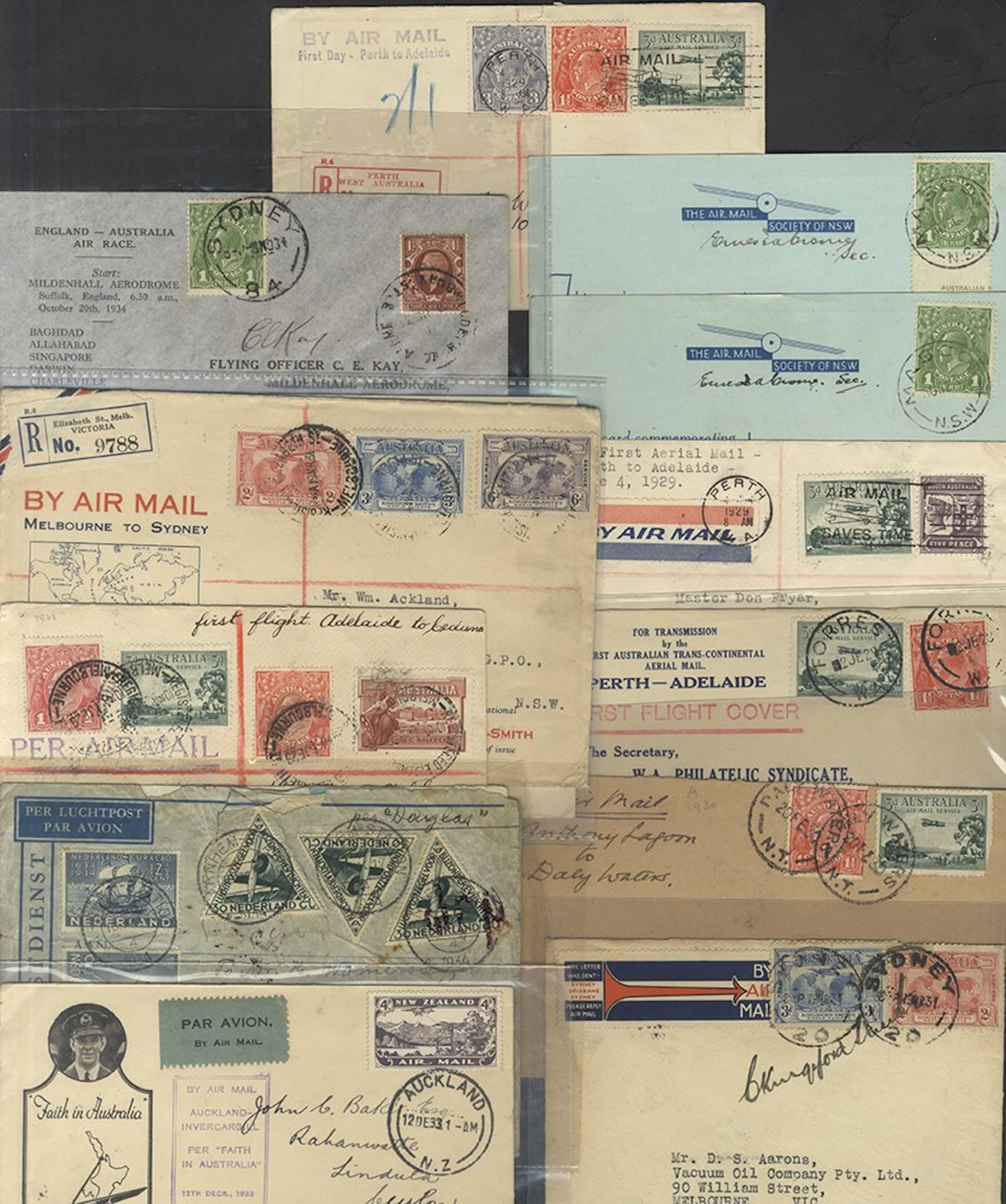 AUSTRALIA group of flight covers (11) incl