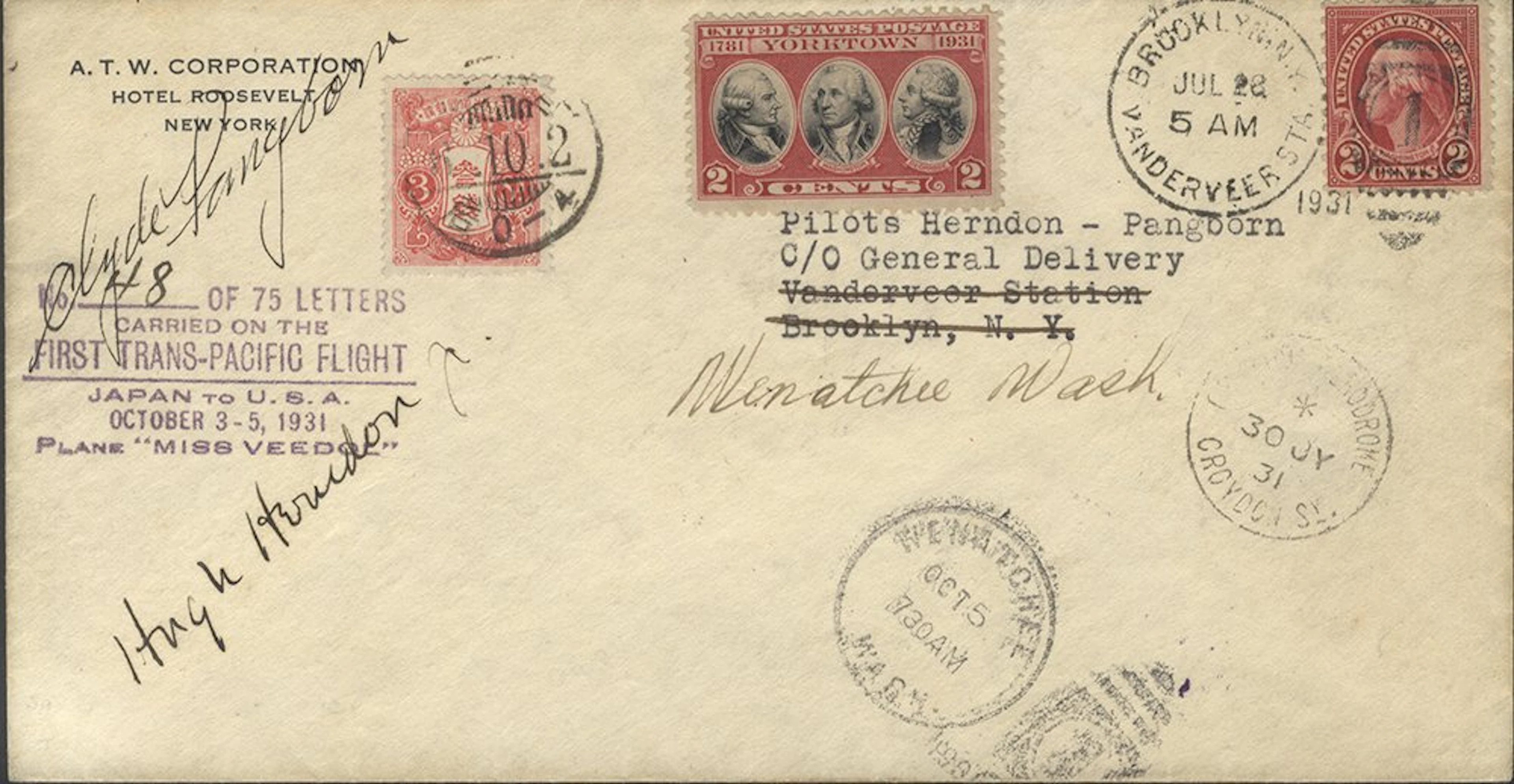 USA 1931 (Jul 28) Herndon and Pangborn round the world...