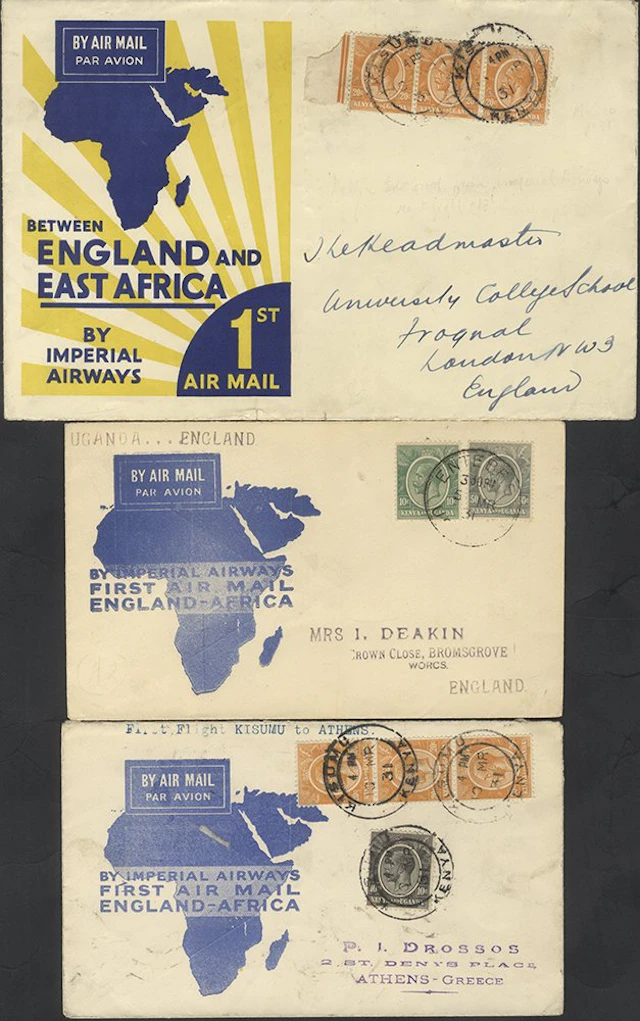 SOUTHERN AFRICA 1931 First Regular Air Mail Service Cape Town to London