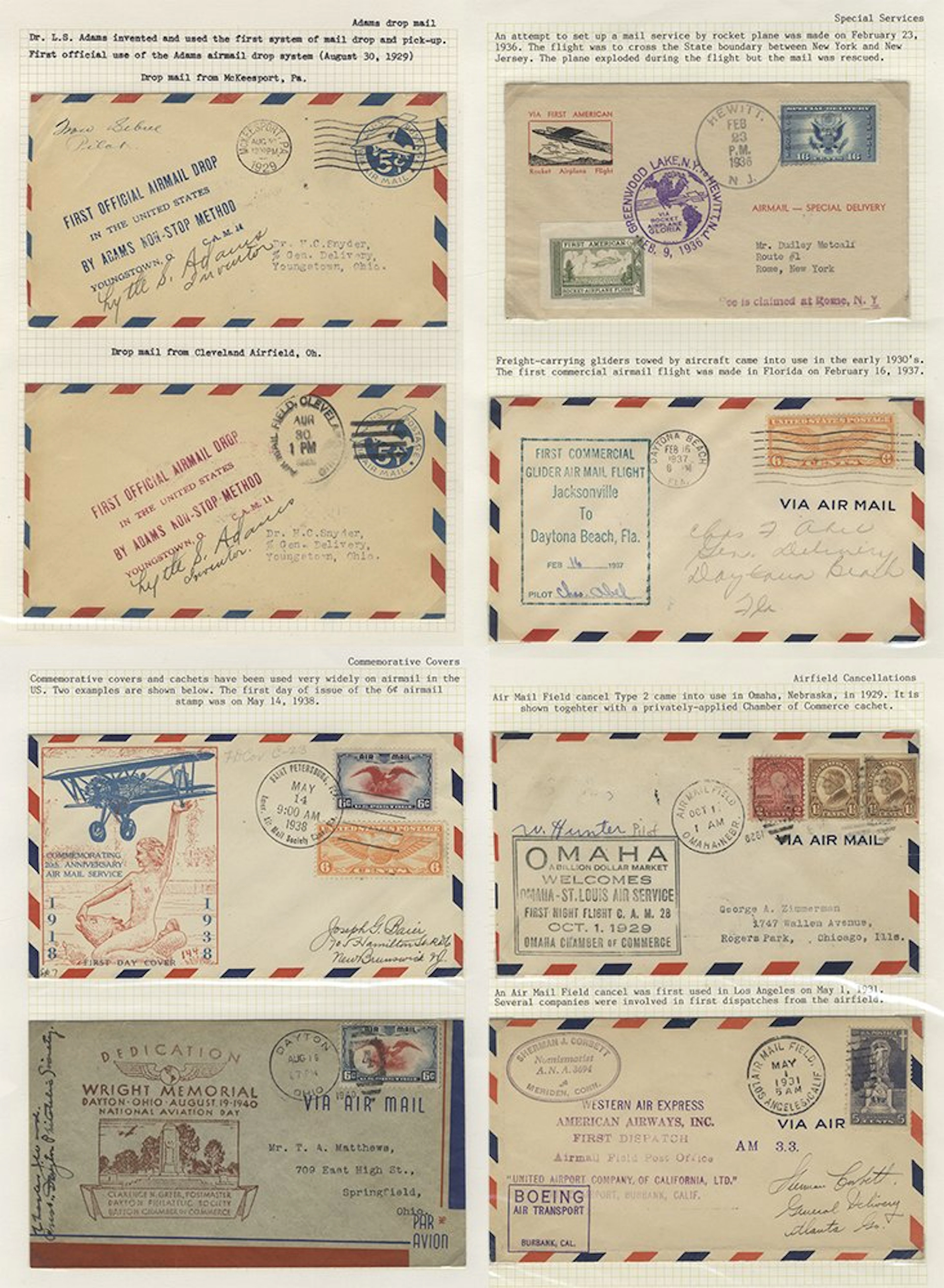 USA 1925-38 collection of flight covers (39) written up...