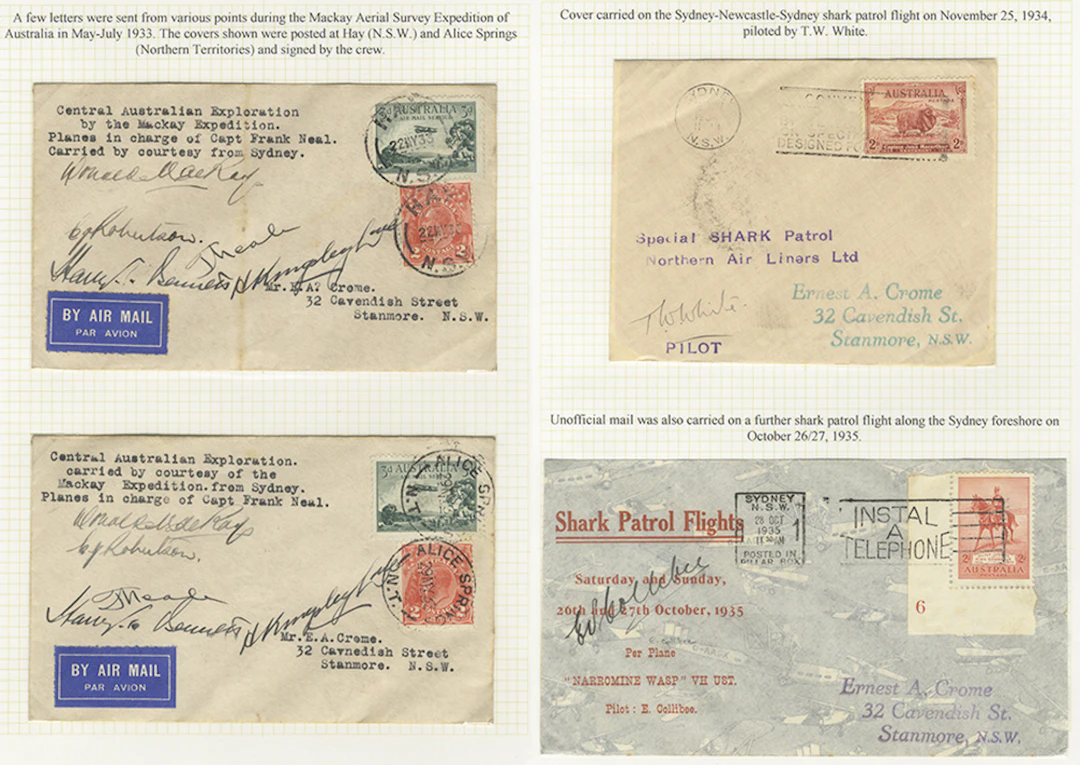 FLIGHT COVERS 1933-38 group (10) on leaves