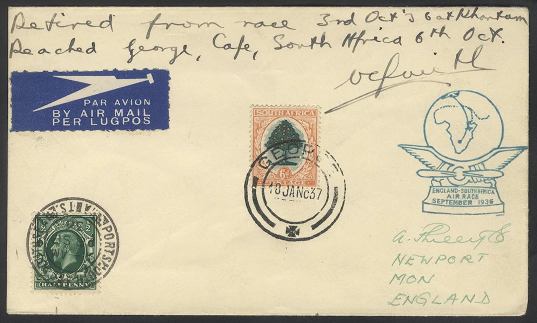 SOUTHERN AFRICA 1936 Schlesinger Air Race