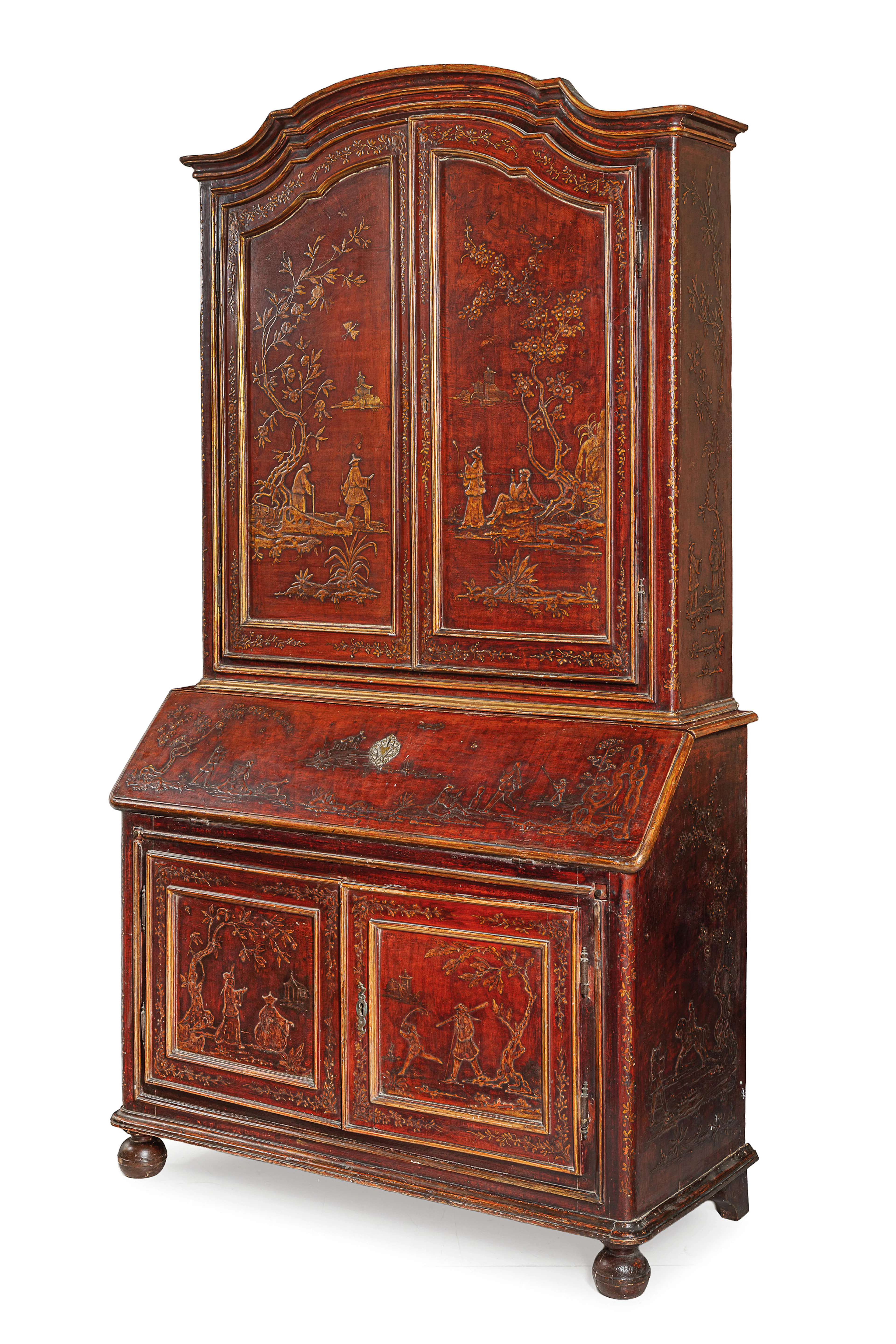 CASSETTONE A RIBALTA IN LEGNO LACCATO, PIEMONTE, XVIII SECOLO