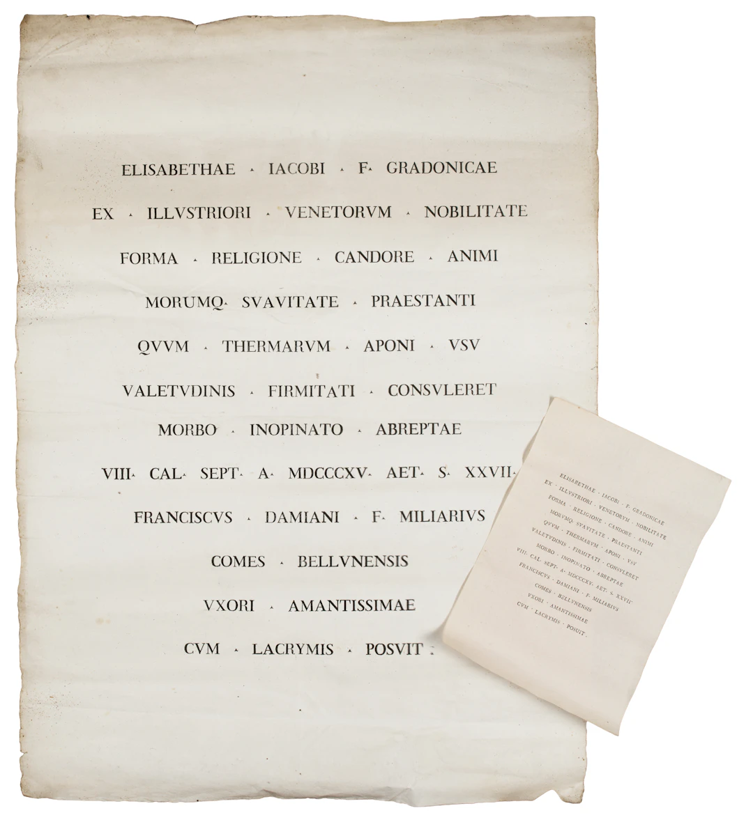 [FUNERALIA] Grande manifesto da affisione per il necrologio di Elisabetta
