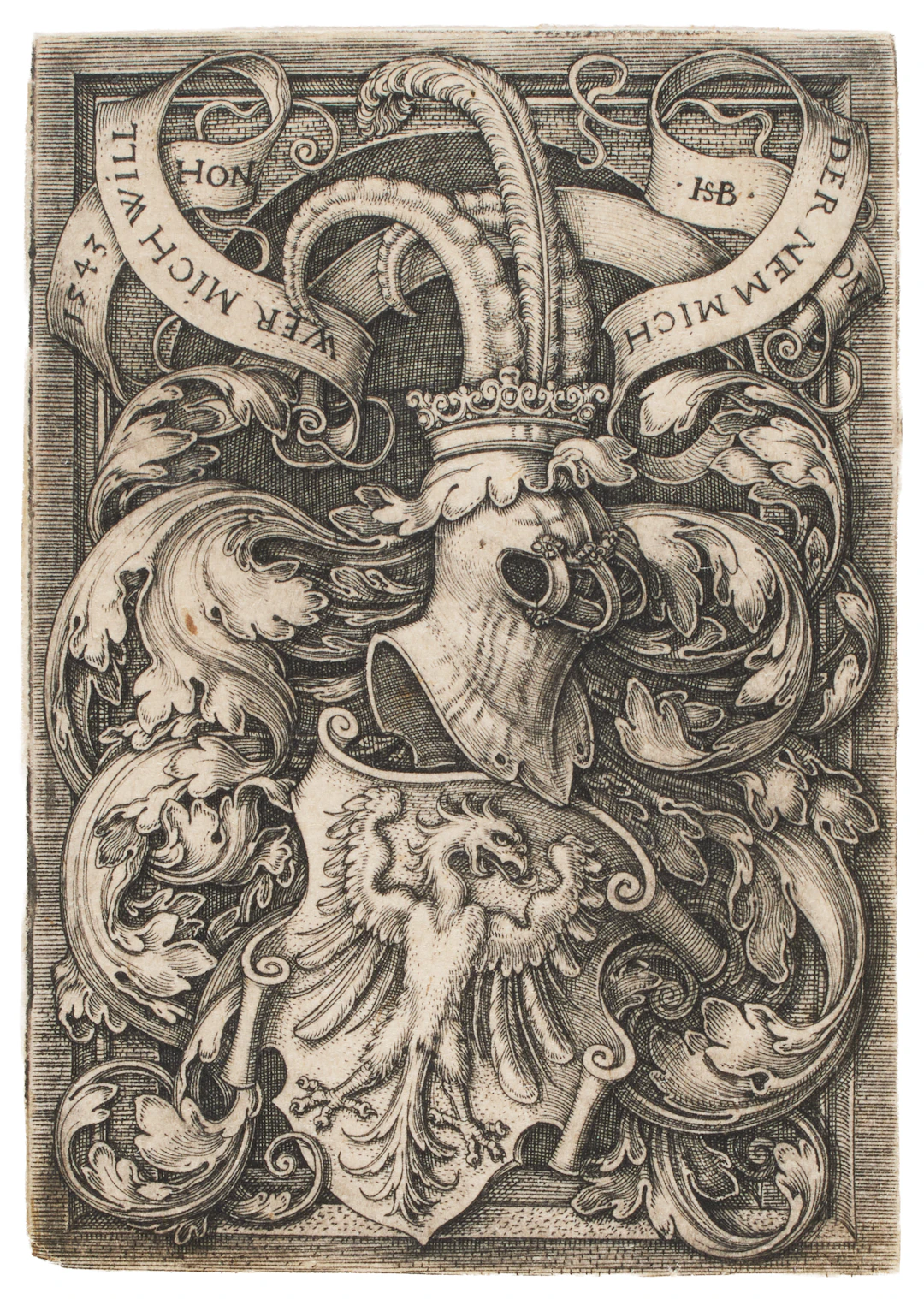 BEHAM, Hans Sebald (1500-1550). Stemma con aquila. 1543.