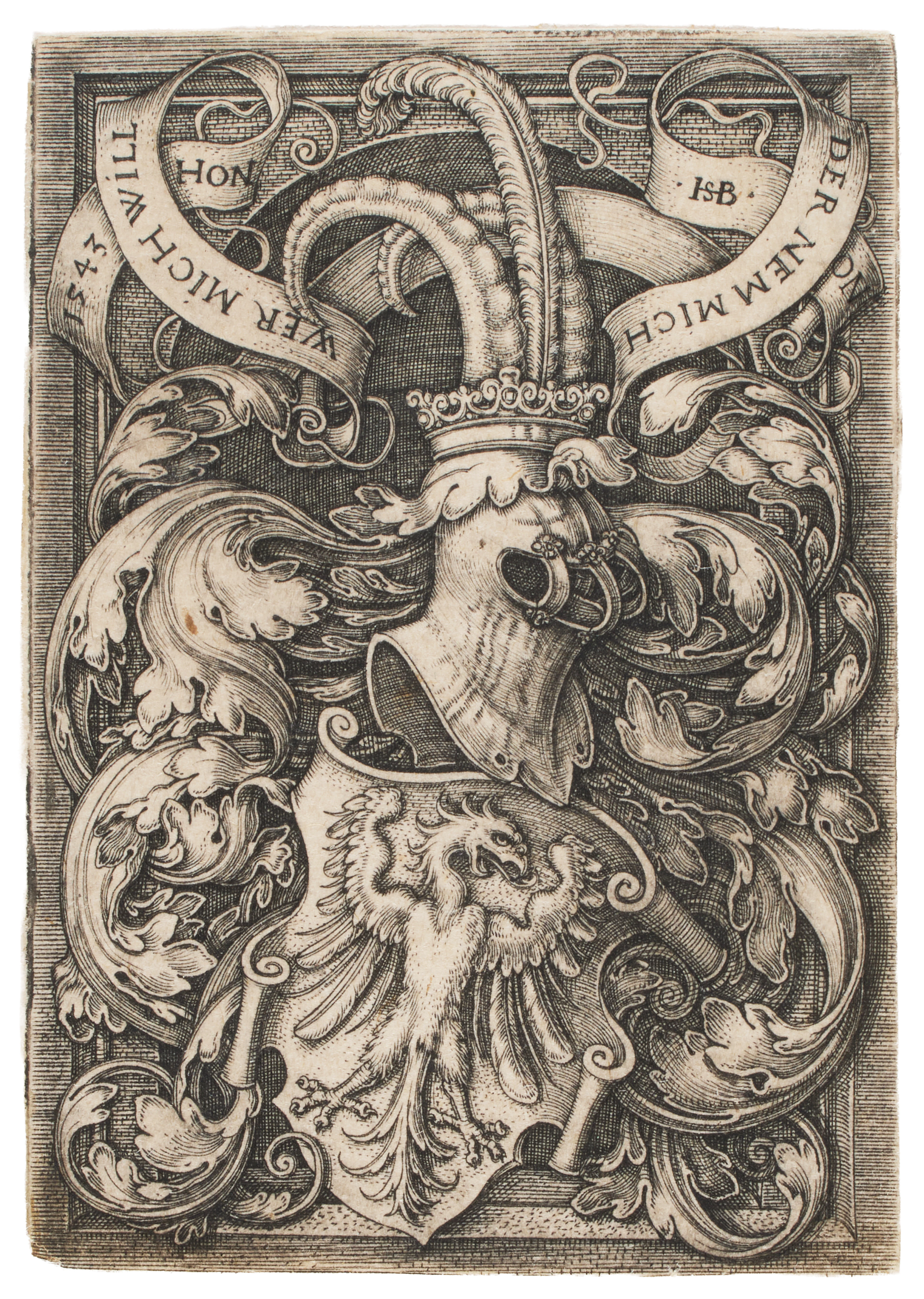 BEHAM, Hans Sebald (1500-1550). Stemma con aquila. 1543.