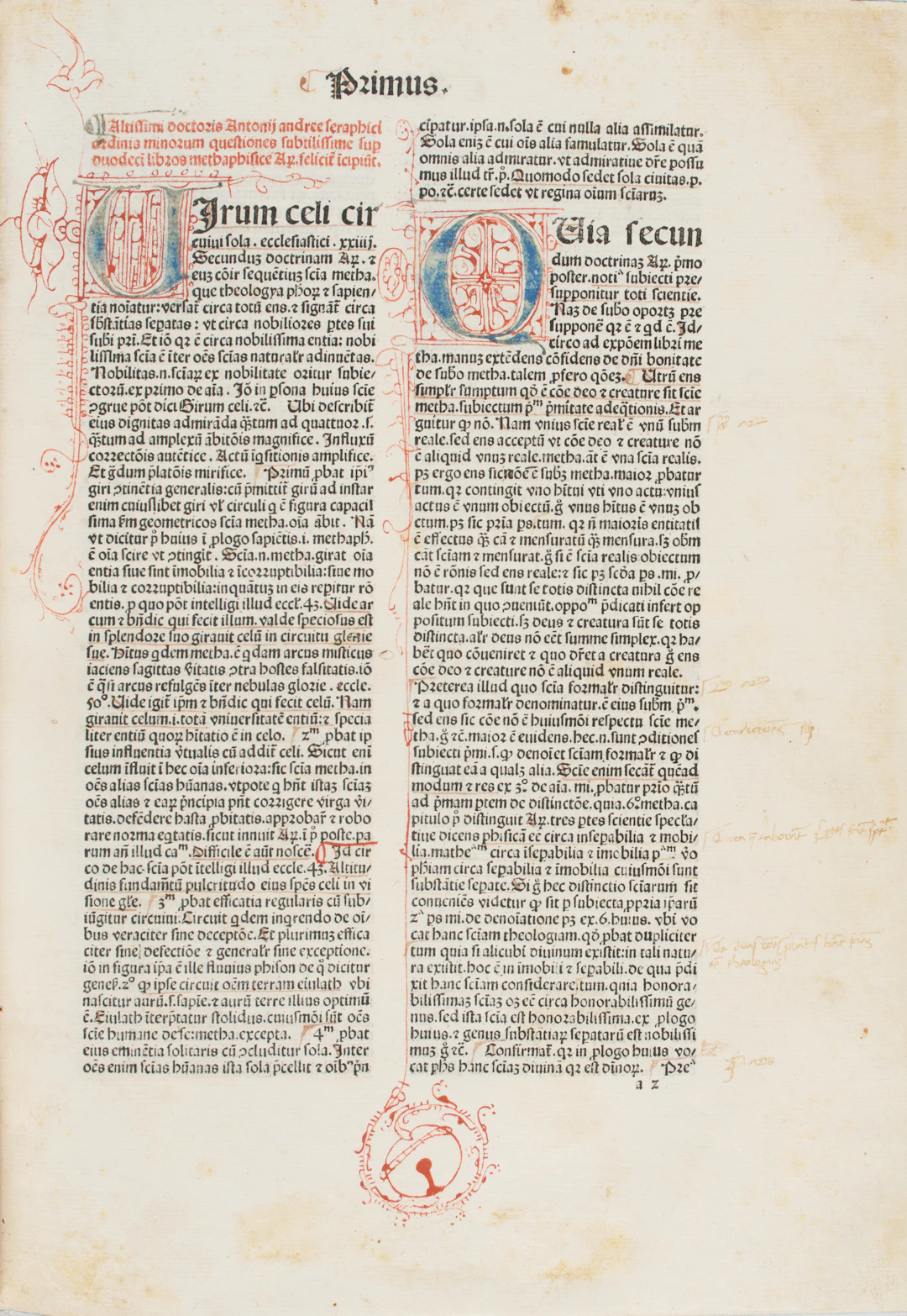 ANDREAE, Antonius (XIV sec.) Questiones subtilissime super... methaphisice