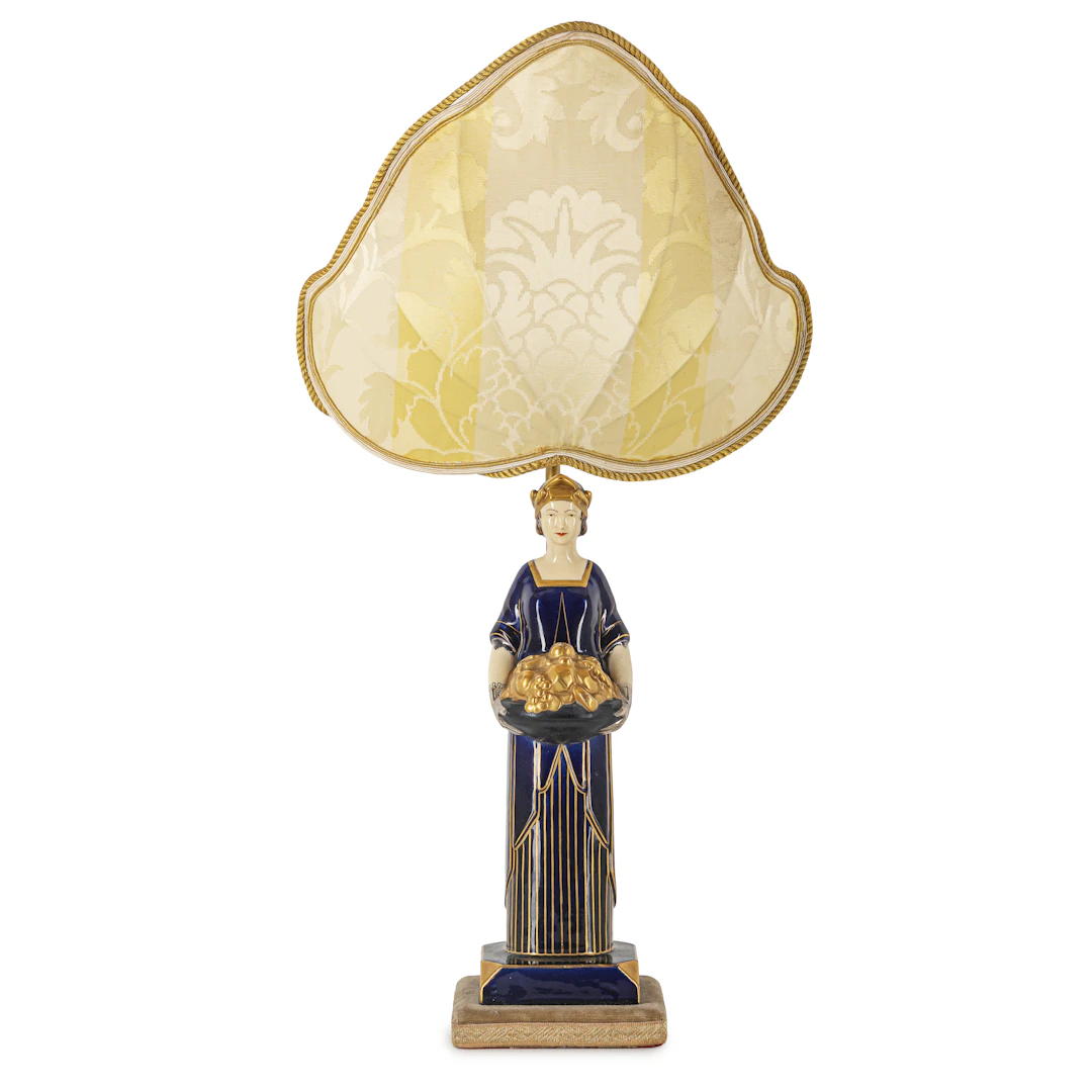 FIGURA IN CERAMICA POLICROMA, MANIFATTURA D'ARGYL, CIRCA 1930