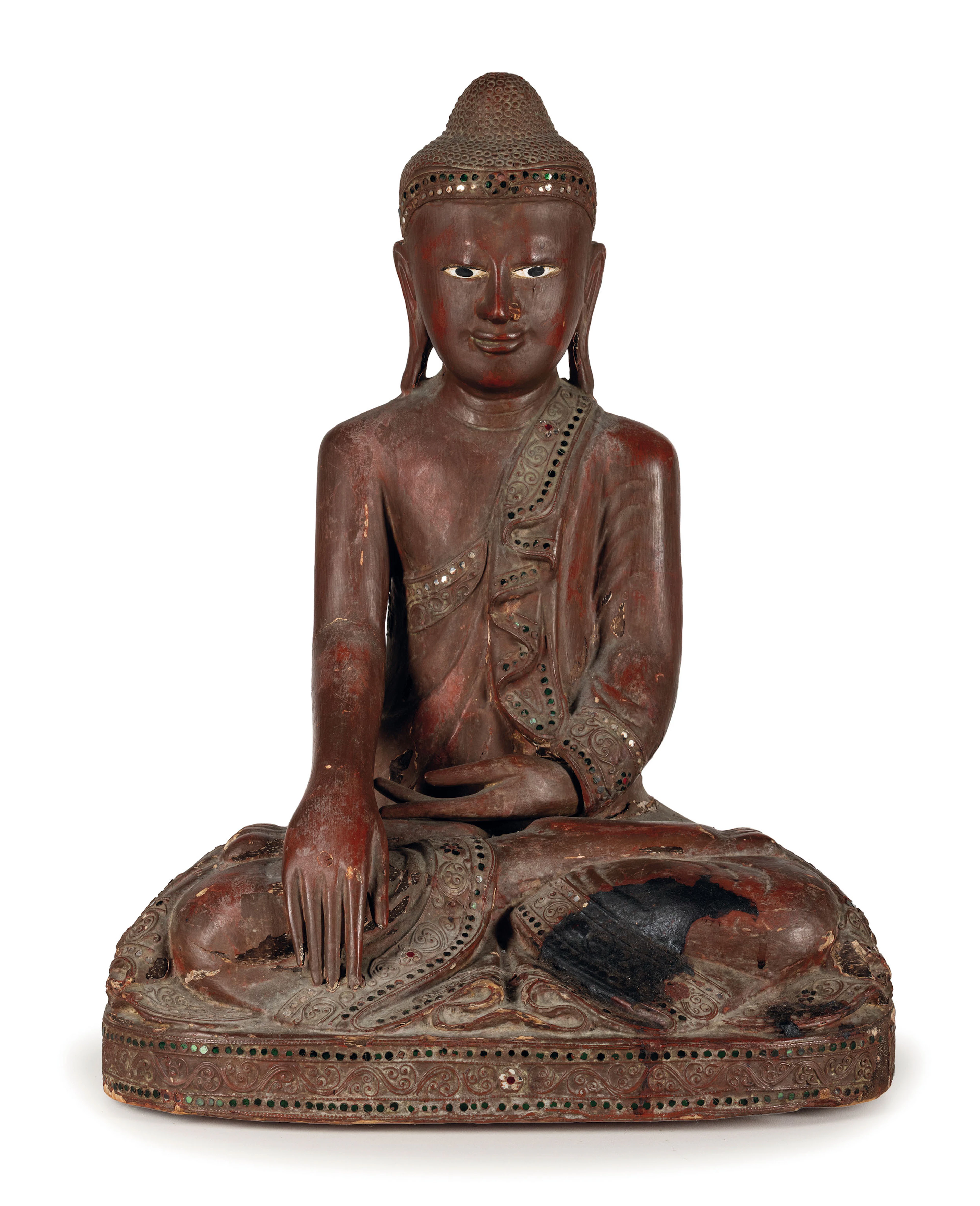 FIGURA IN LEGNO LACCATO, XX SECOLO