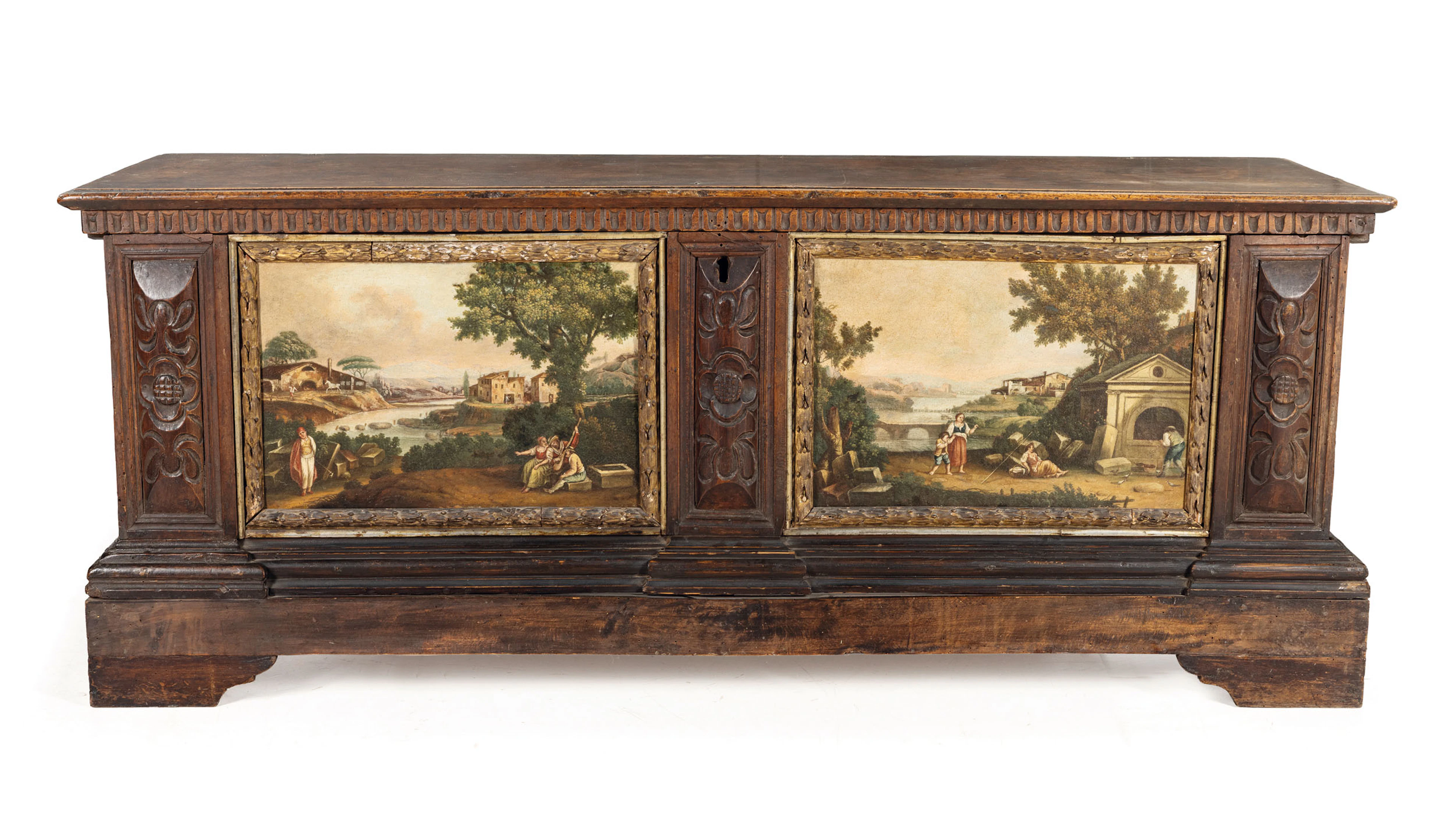 CASSONE IN LEGNO DI NOCE, XVII-XVIII SECOLO