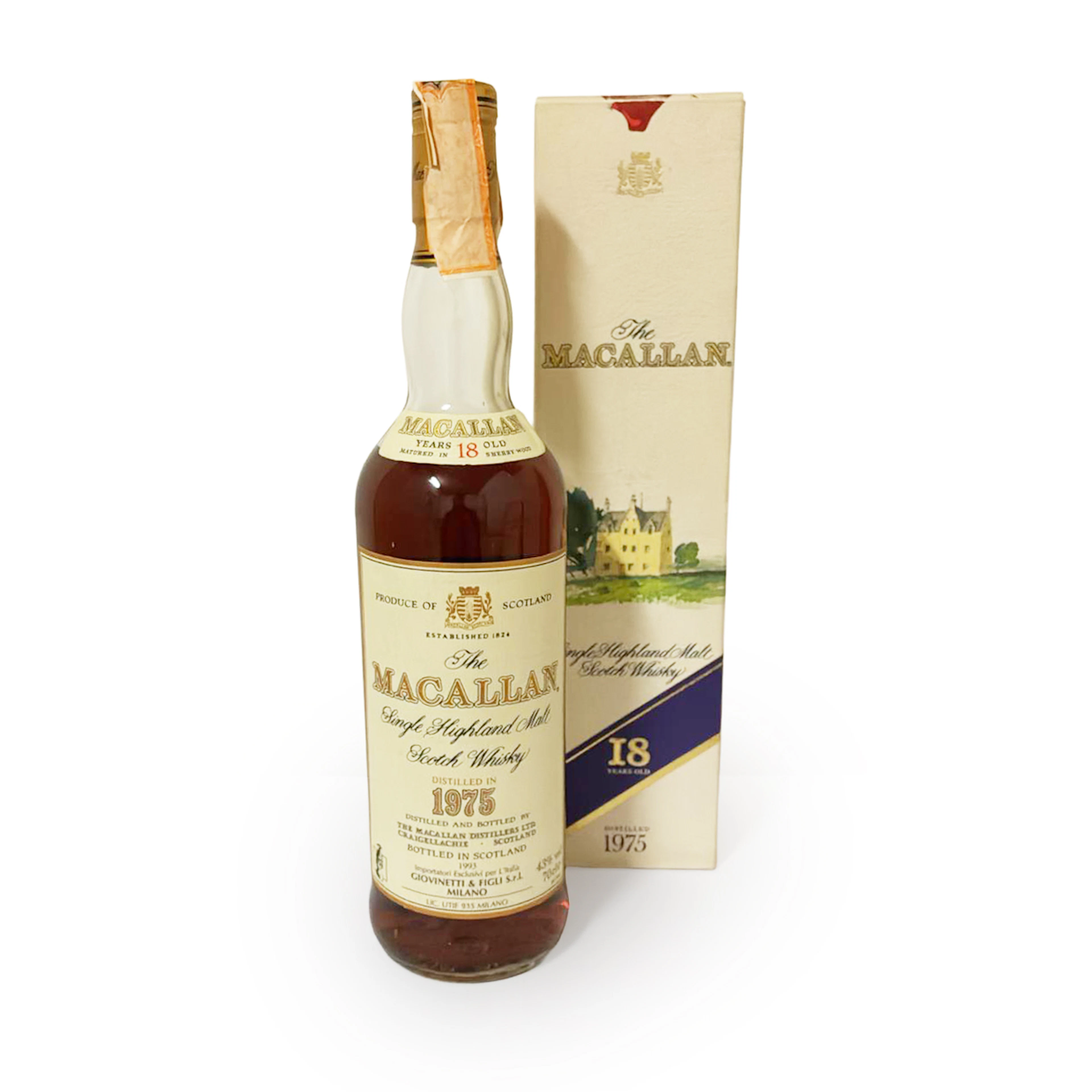 Whisky 18 Years Old Macallan 1975 Importato da Giovinetti & Figli