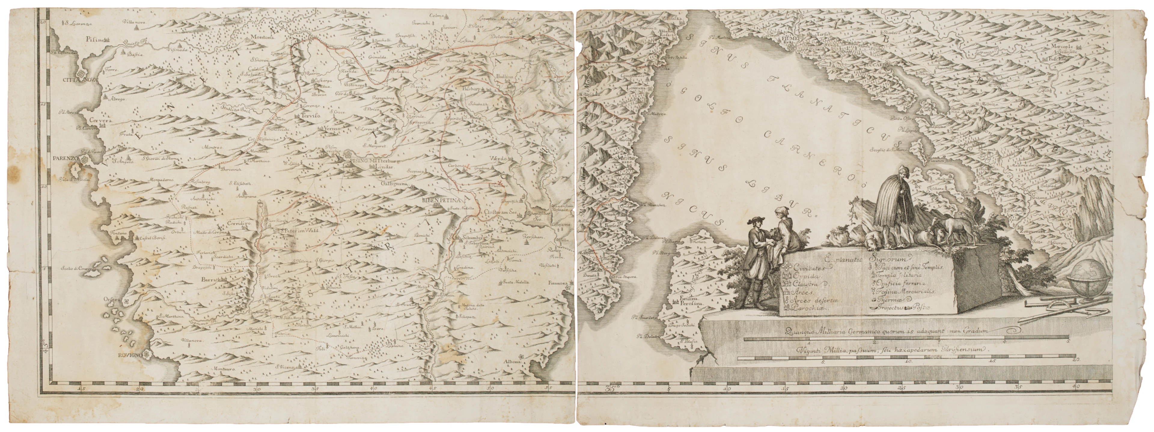 [ISTRIA] FLORIANTSCHITSCH DE GRIENFELD, Johann (1691-1757). Due fogli