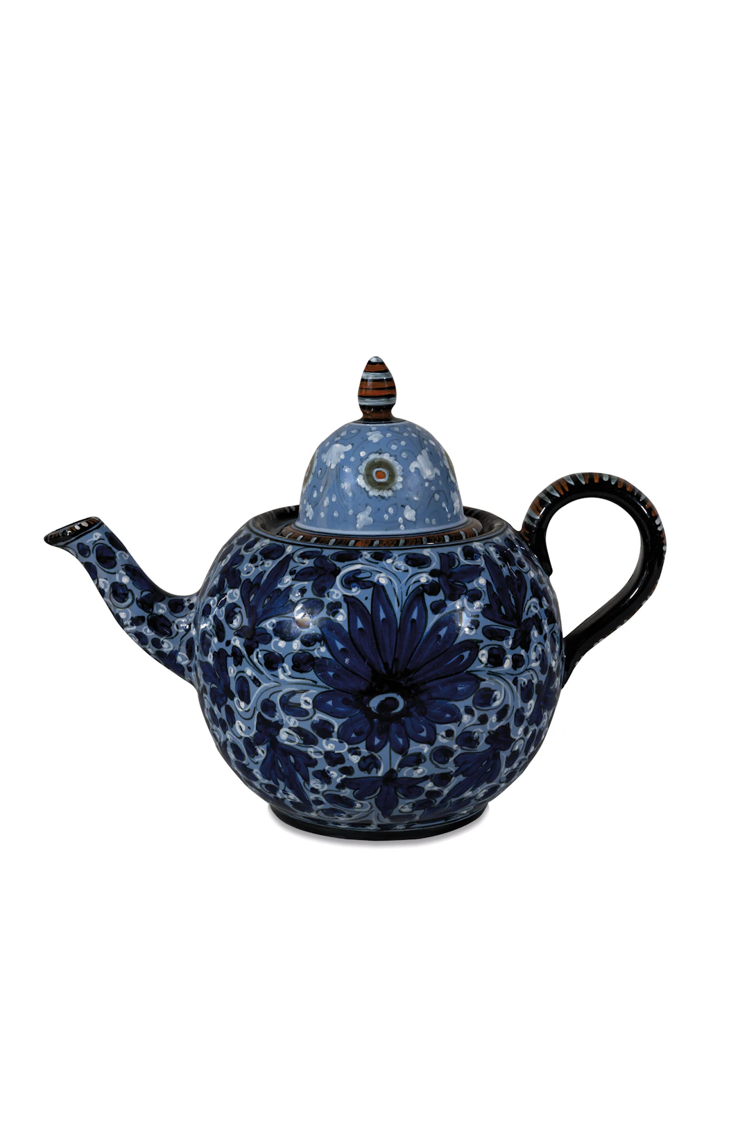 TEIERA IN MAIOLICA POLICROMA, MANIFATTURE ARTISTICHE PESARESI, PESARO