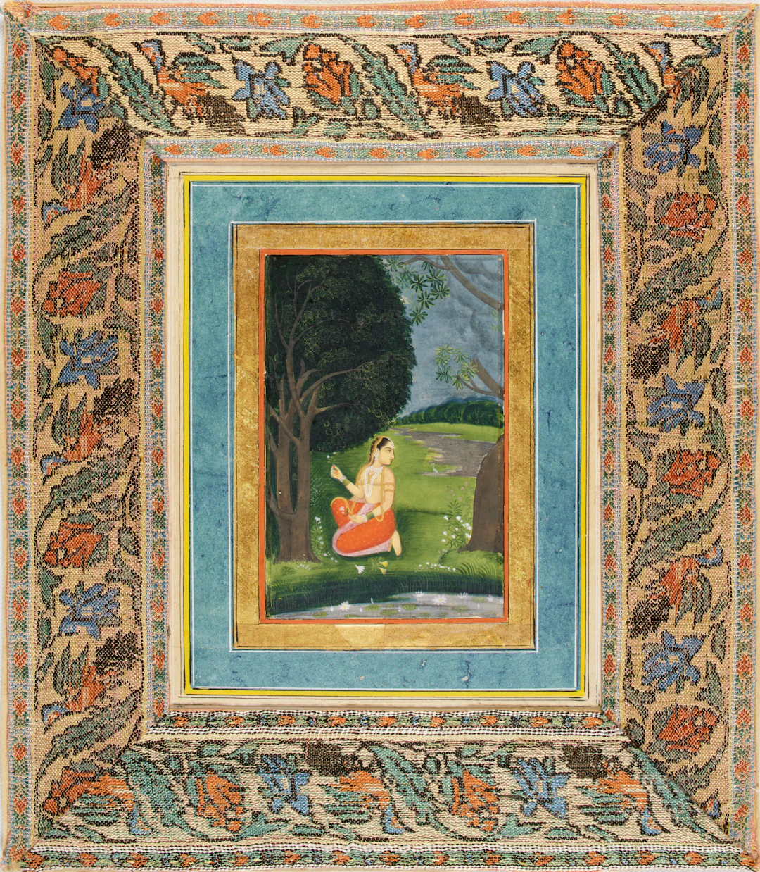 [MINIATURA PAHARI]. Radha nell'attesa notturna di Krishna. [India