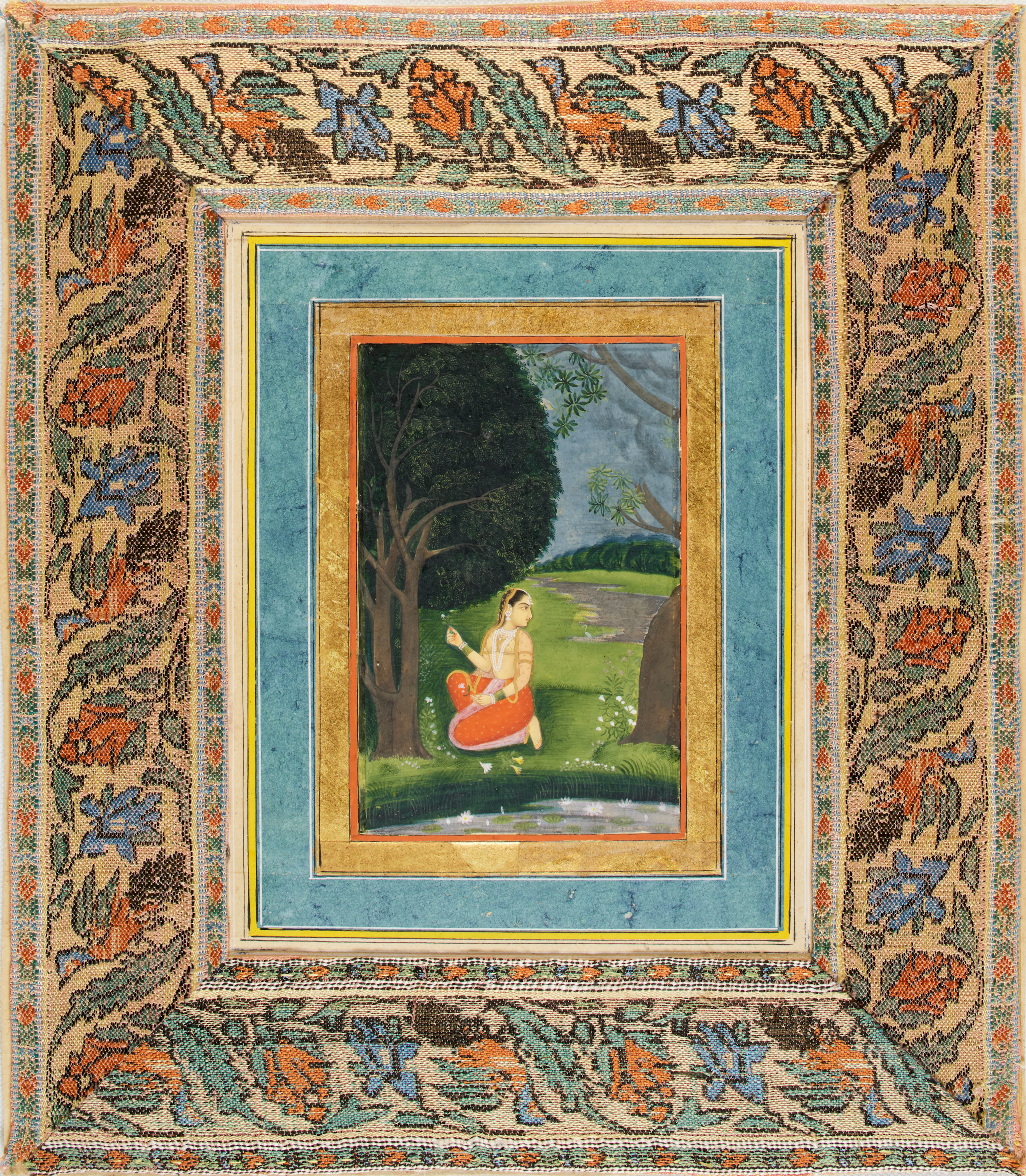 [MINIATURA PAHARI]. Radha nell'attesa notturna di Krishna. [India