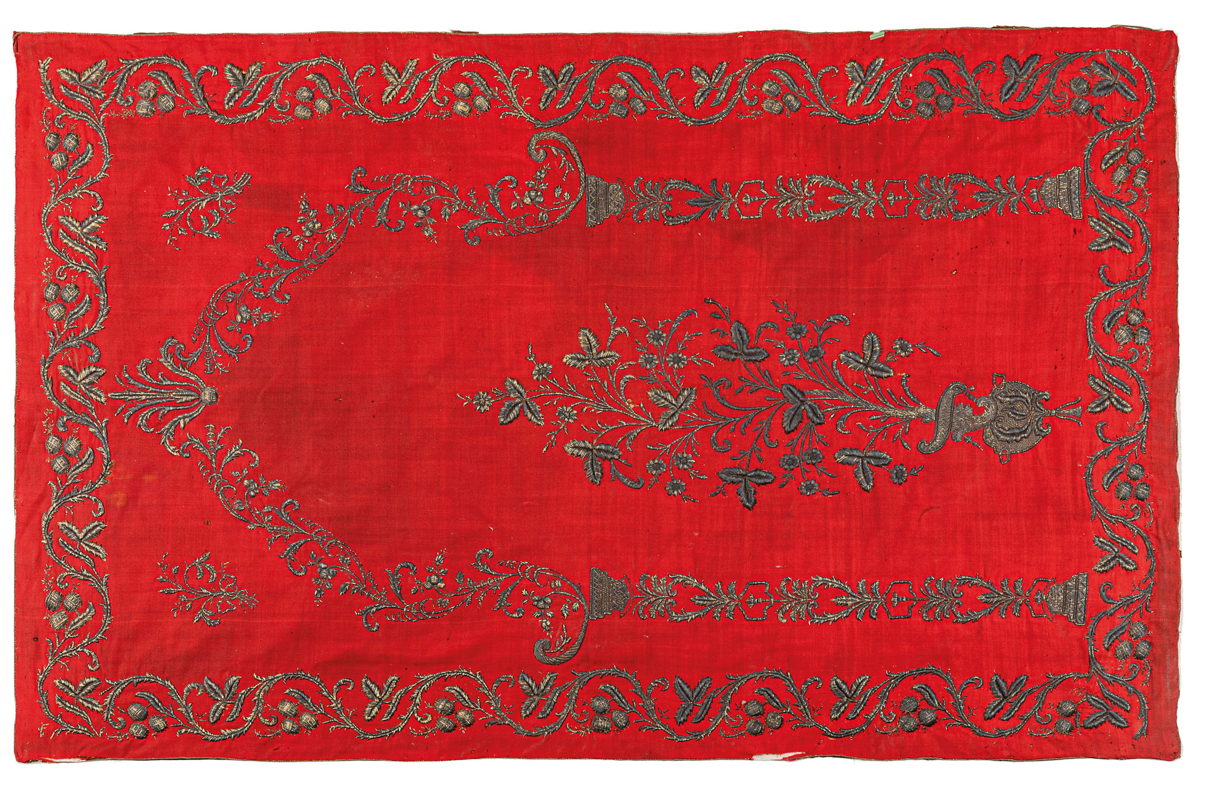 RICAMO IN ARGENTO SU PANNO, CIRCA 1750/1800
