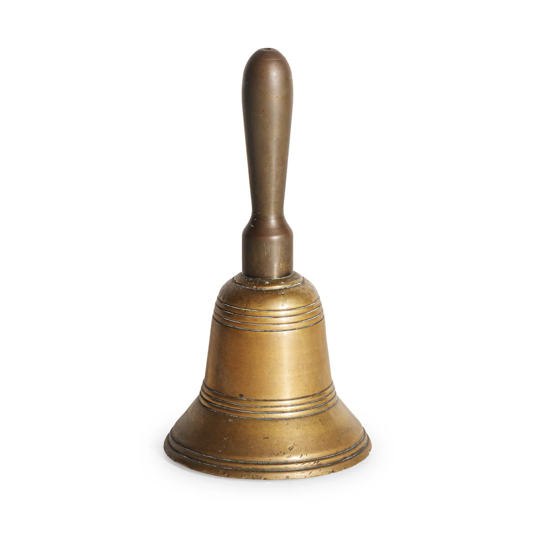 CAMPANACCIO IN BRONZO DORATO E LEGNO, XIX-XX SECOLO