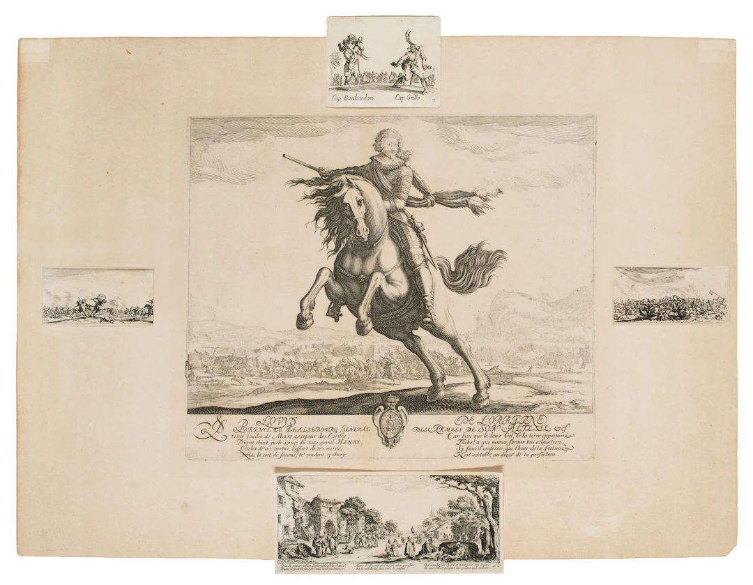 CALLOT, Jacques (1592-1635). Lotto di cinque incisioni. XVII secolo.