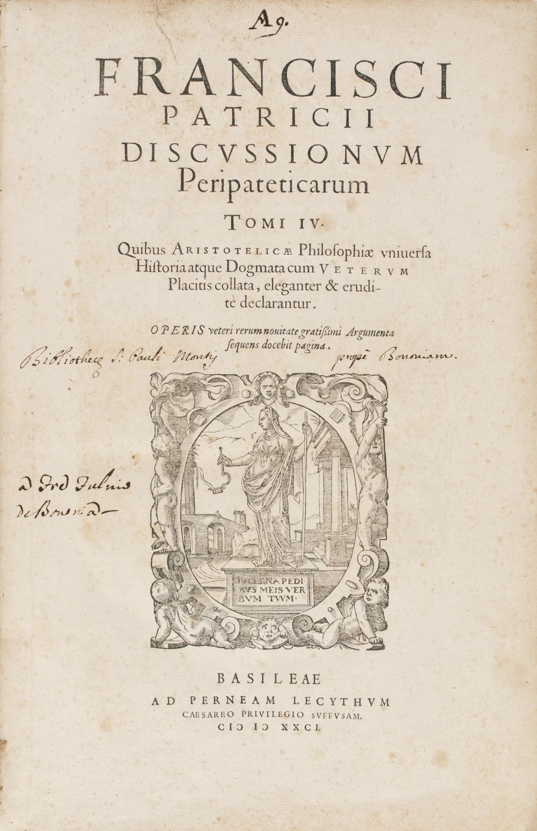 ARISTOTELE (384-322 a.C.); PATRIZI, Francesco. Discussionum peripateticarum