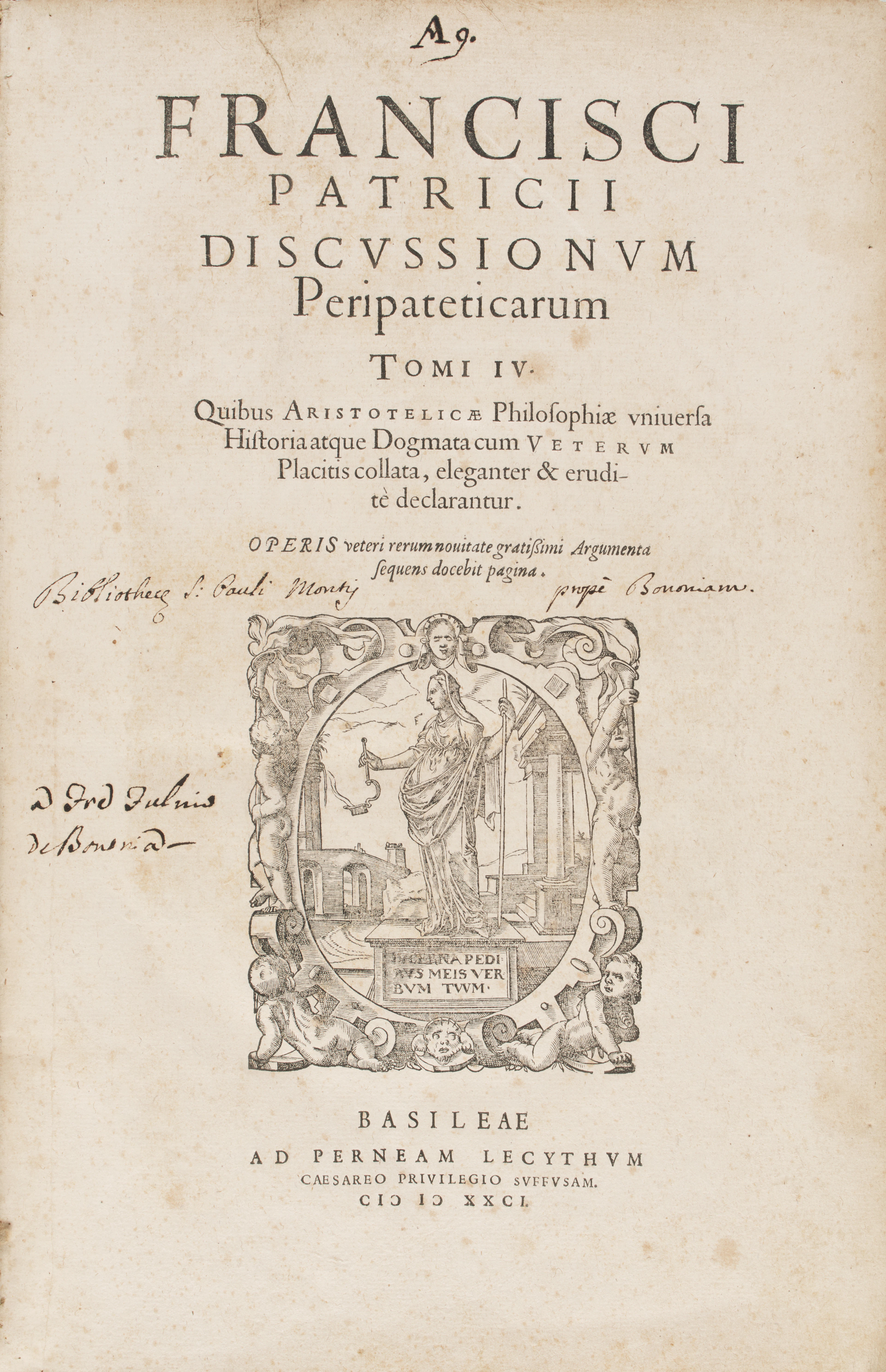 ARISTOTELE (384-322 a.C.); PATRIZI, Francesco. Discussionum peripateticarum