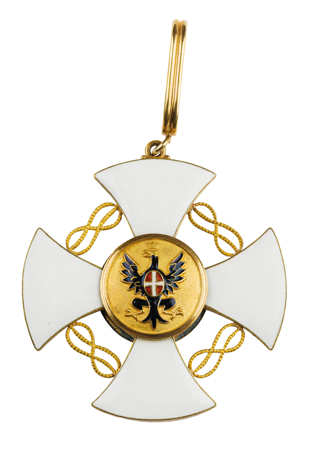 PENDENTE DELL'ORDINE DELLA CORONA D'ITALIA, IN ORO E SMALTI, XIX SECOLO