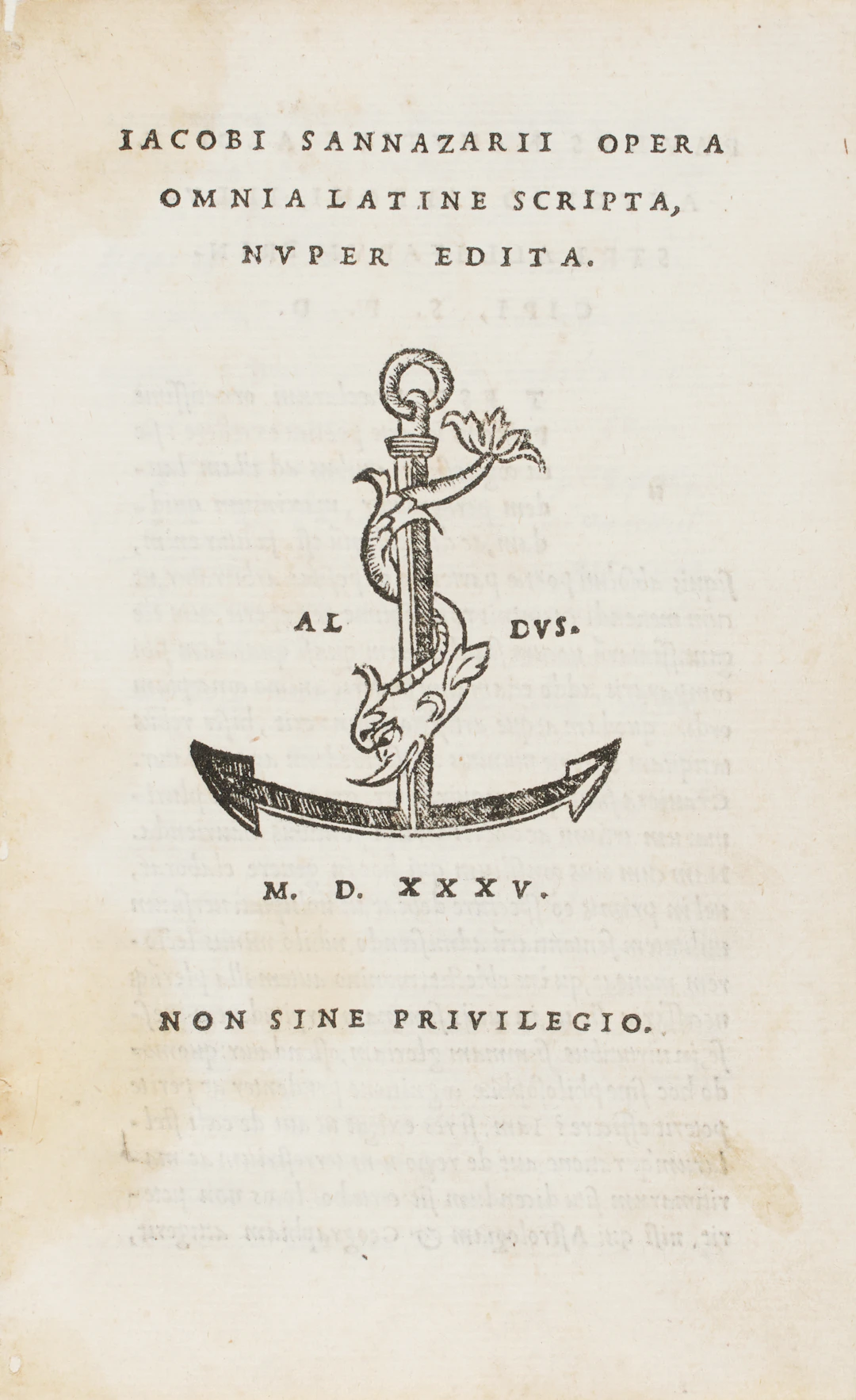 SANNAZARO, Jacopo (1458-1530). Opera omnia latina scripta, nuper edita.