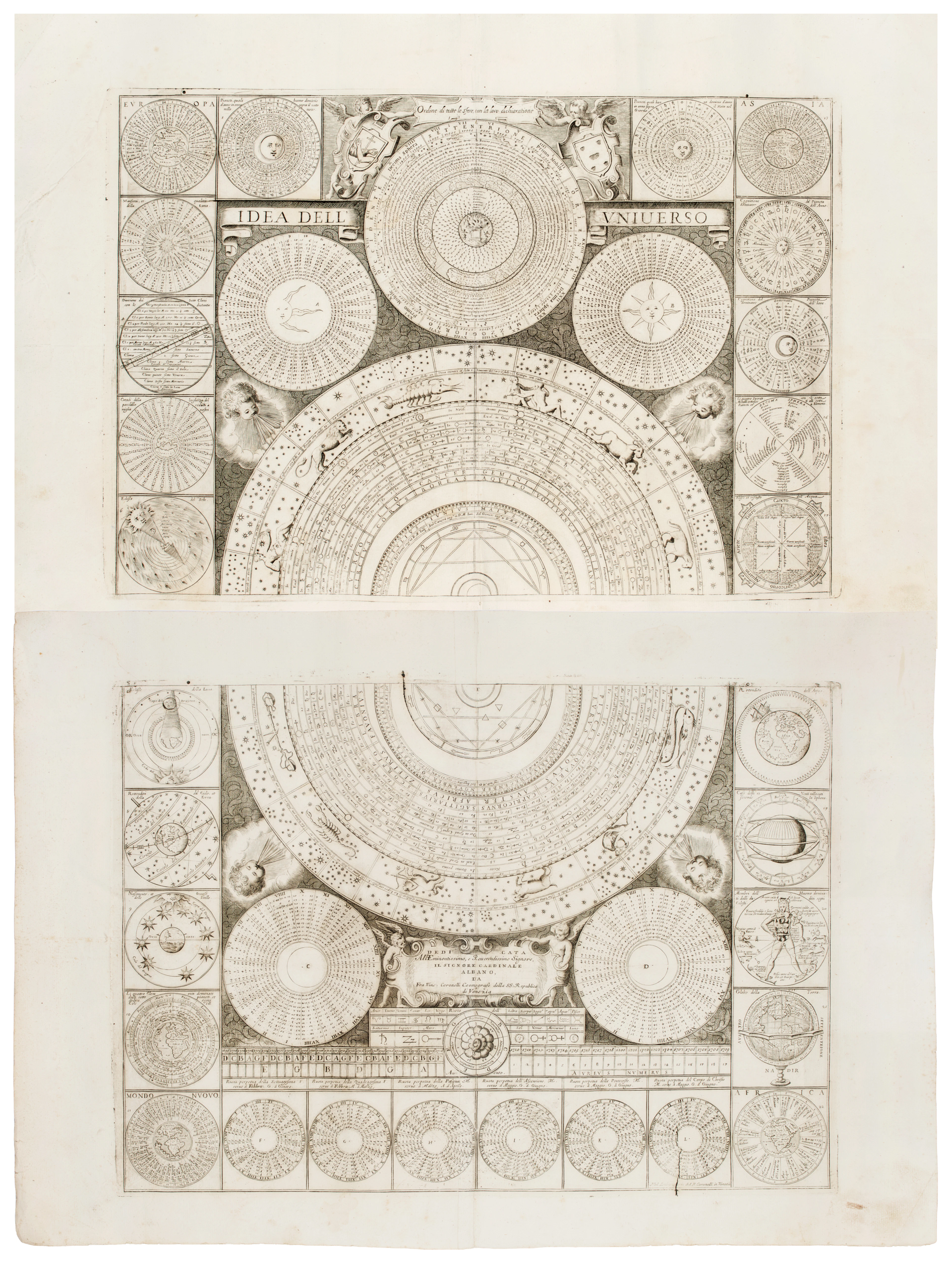 CORONELLI, Vincenzo (1650-1718). Idea dell'Universo. Venezia, fine XVII secolo.