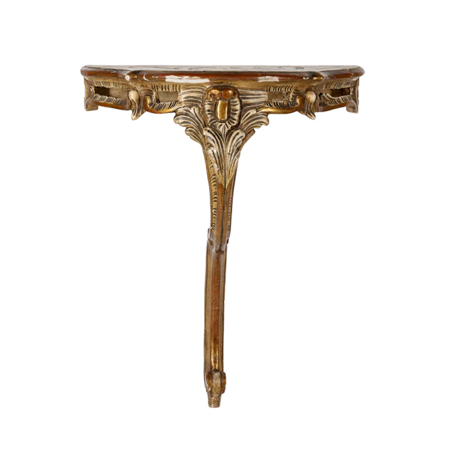 COPPIA DI CONSOLE D'APPLIQUE IN LEGNO INTAGLIATO E LACCATO, PIEMONTE
