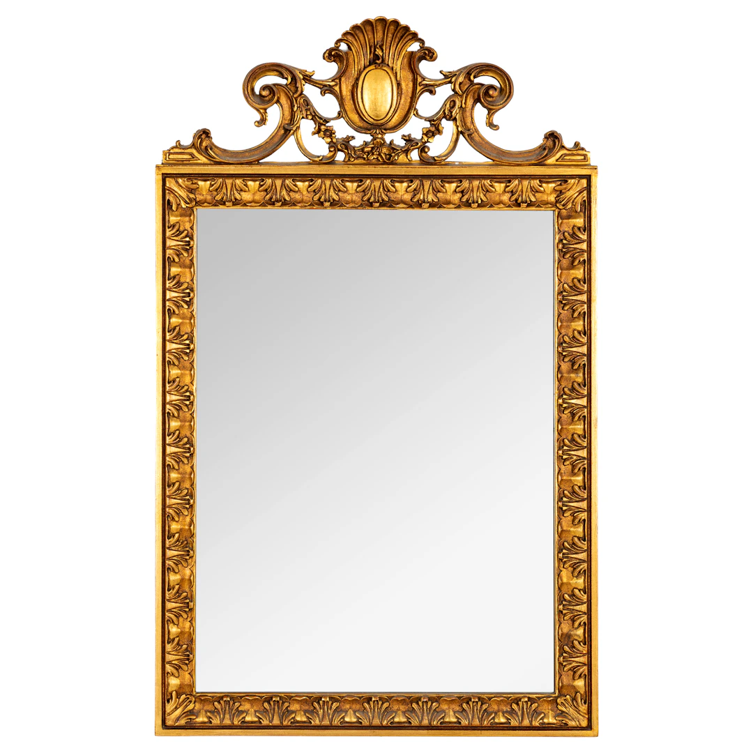 SPECCHIERA IN LEGNO INTAGLIATO E DORATO, XX SECOLO