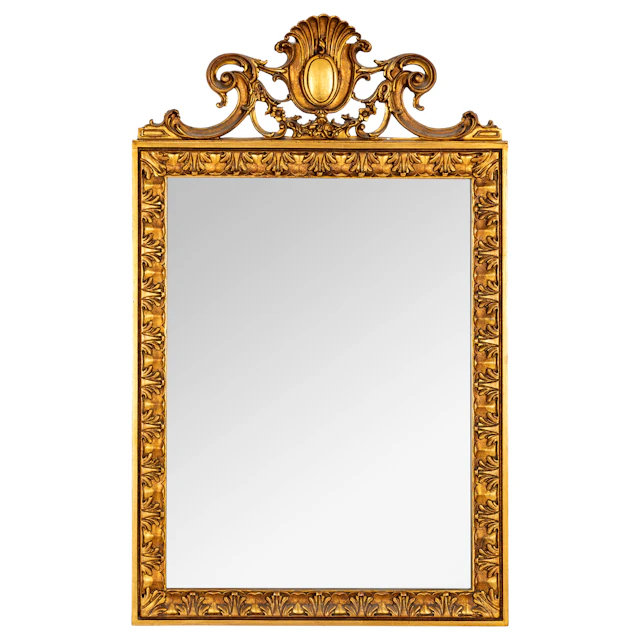SPECCHIERA IN LEGNO INTAGLIATO E DORATO, XX SECOLO