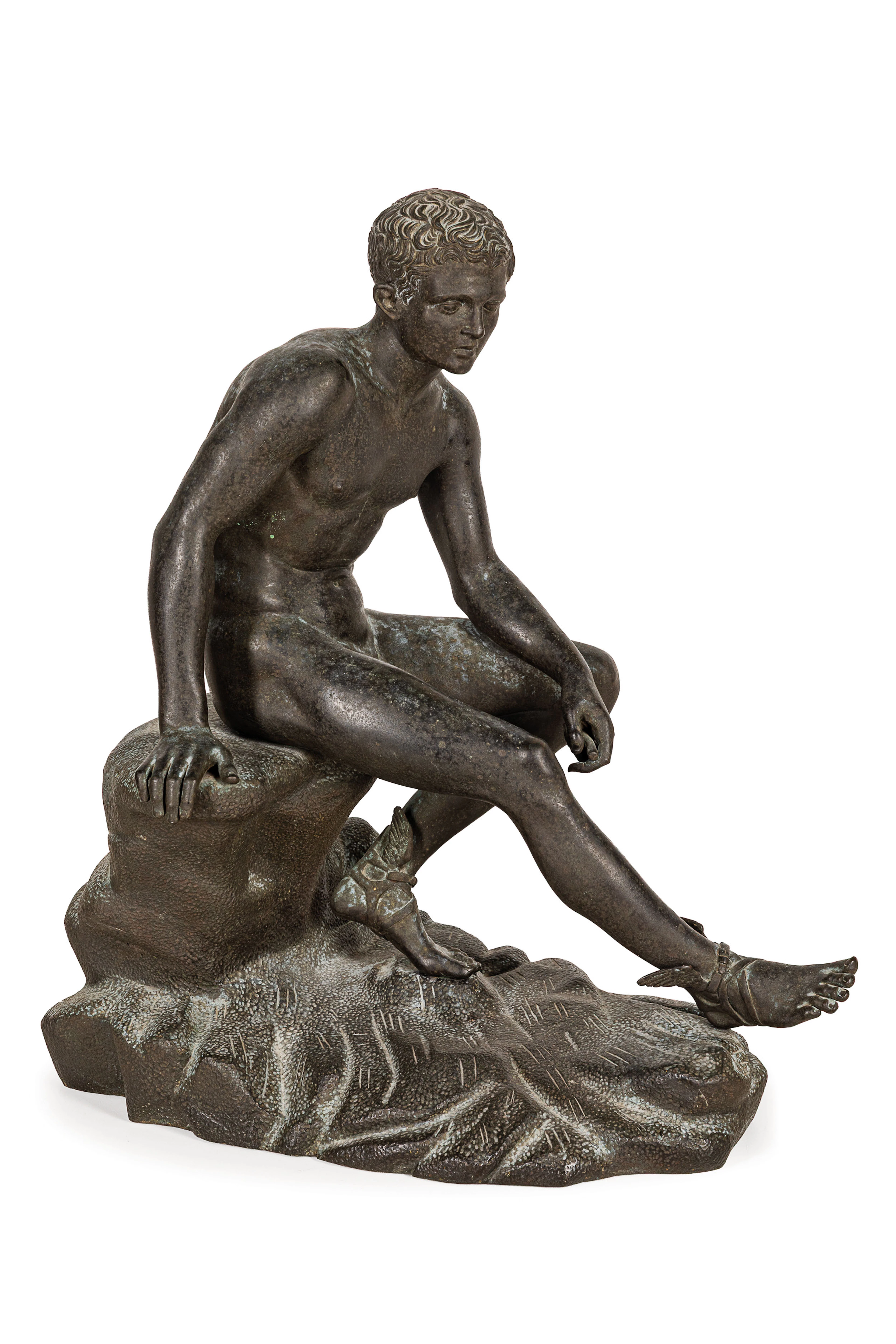 GRUPPO IN BRONZO PATINATO, XIX-XX SECOLO
