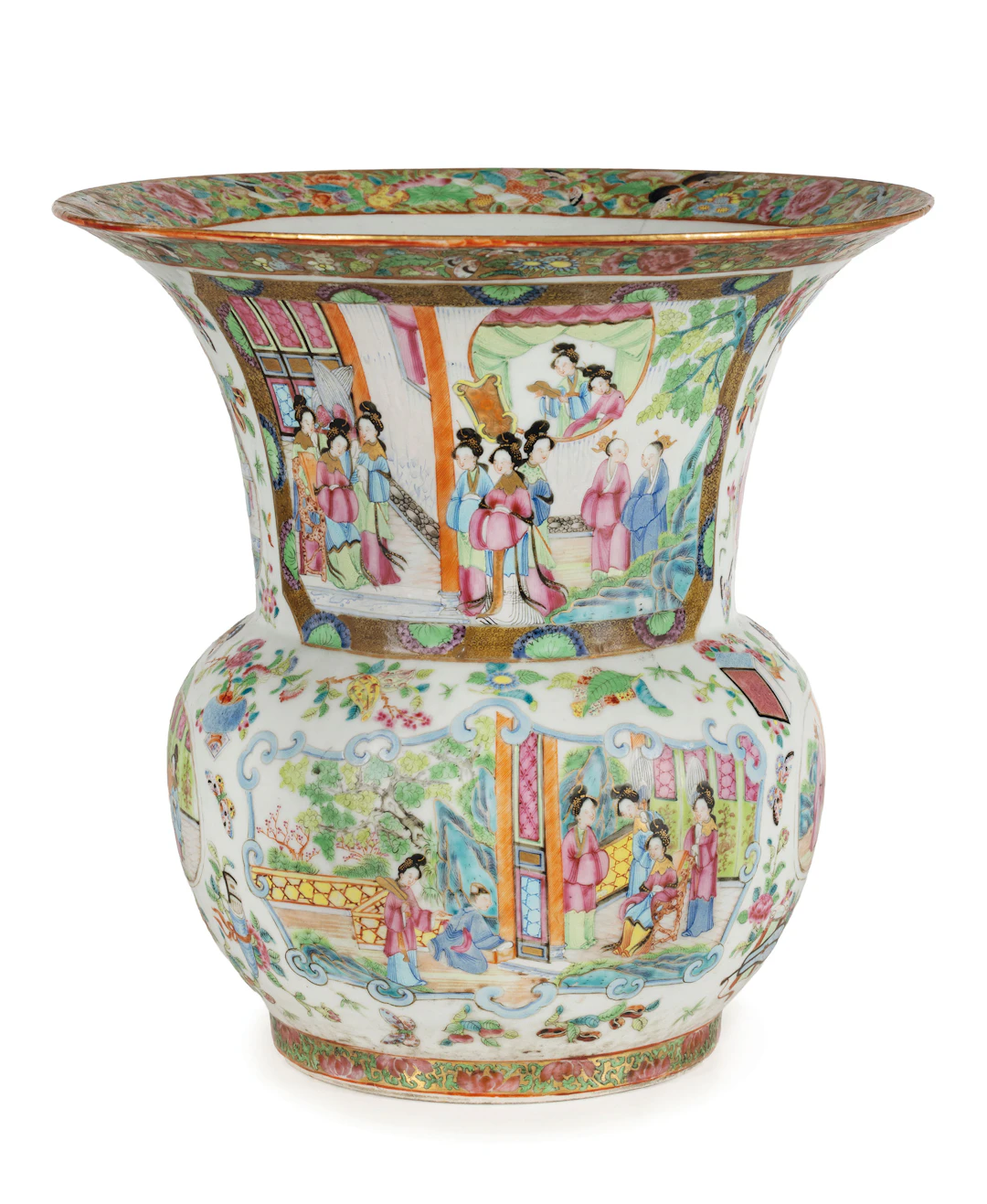COPPIA DI GRANDI VASI IN PORCELLANA FAMIGLIA ROSA, CANTON, CINA, XIX SECOLO (2)
