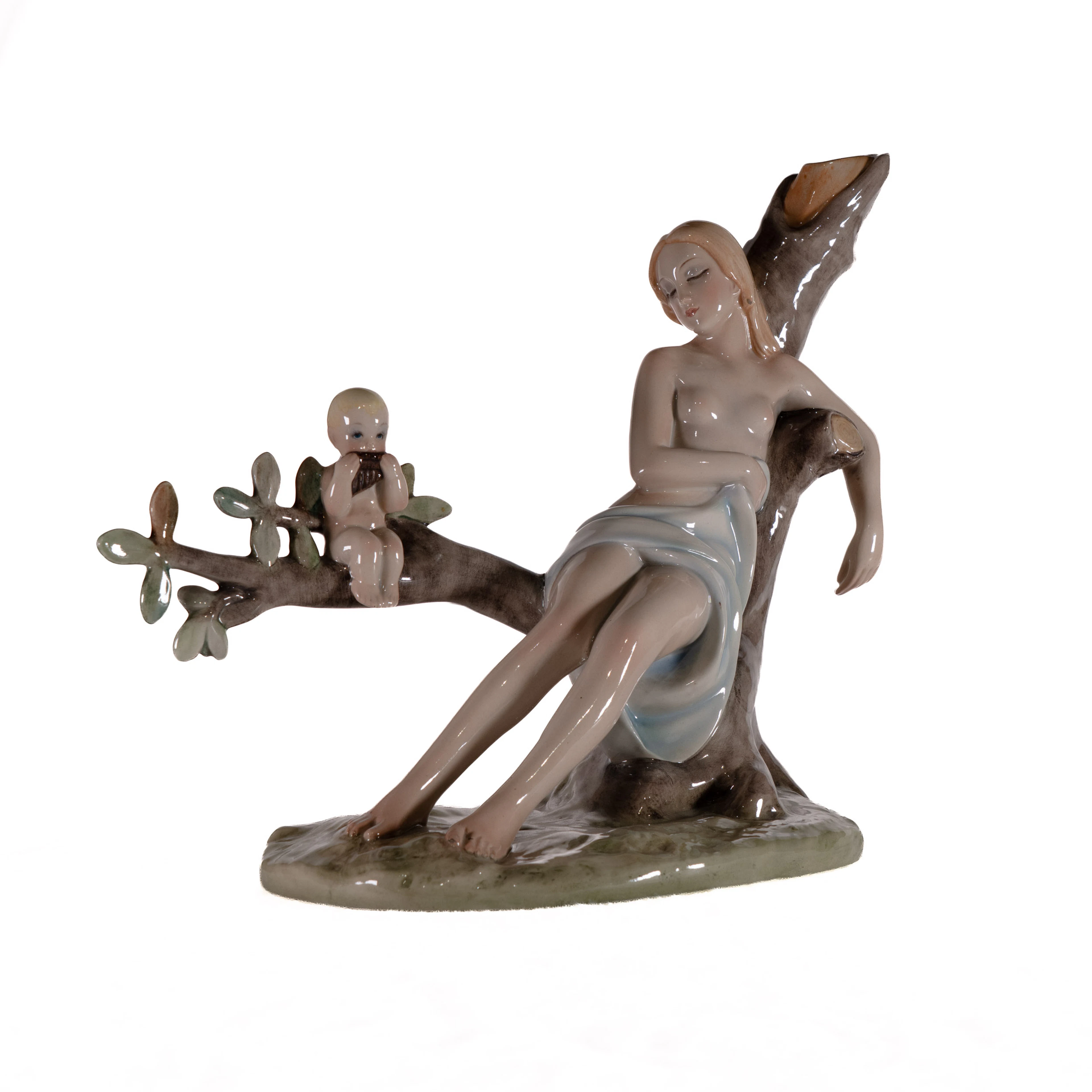 GRUPPO IN CERAMICA, ABELE JACOPI PER LA MANIFATTURA LENCI, TORINO, 1940 CIRCA
